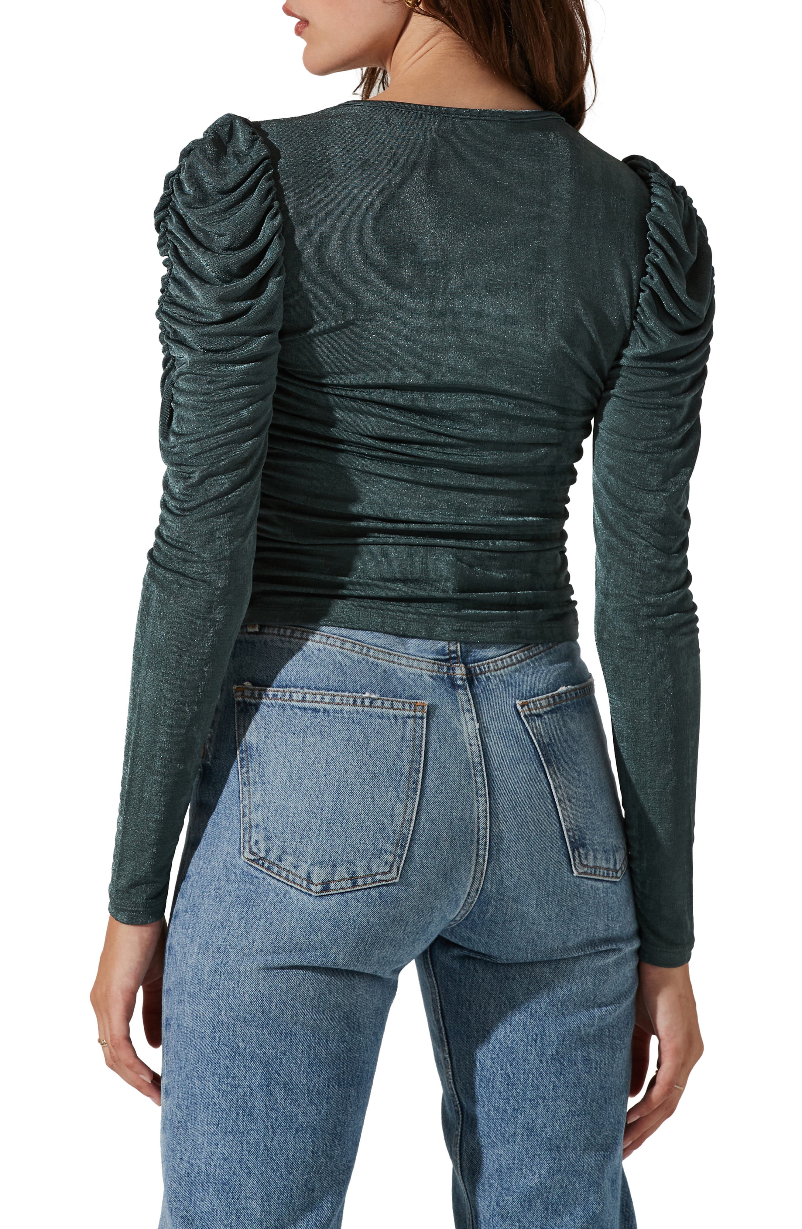 Ruched Front Long Sleeve Top - image 2