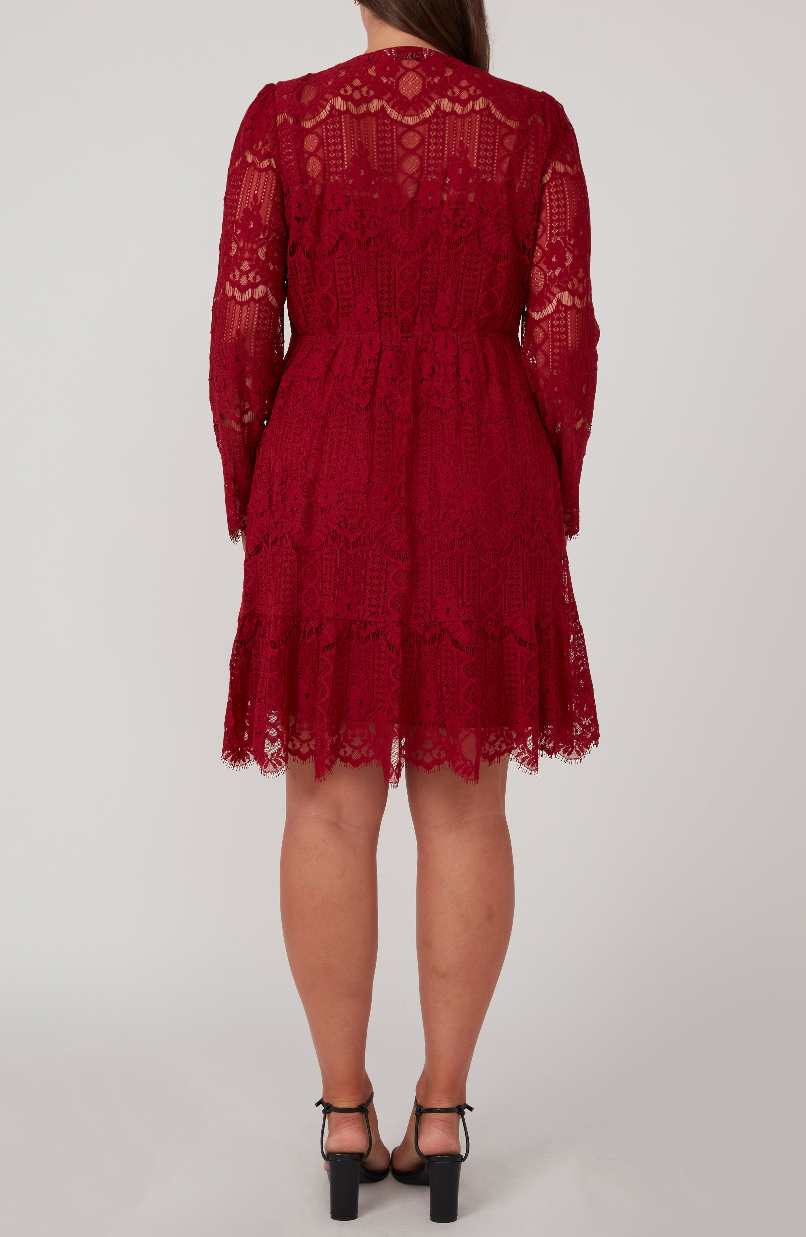 Lace Overlay Long Sleeve Dress - image 2
