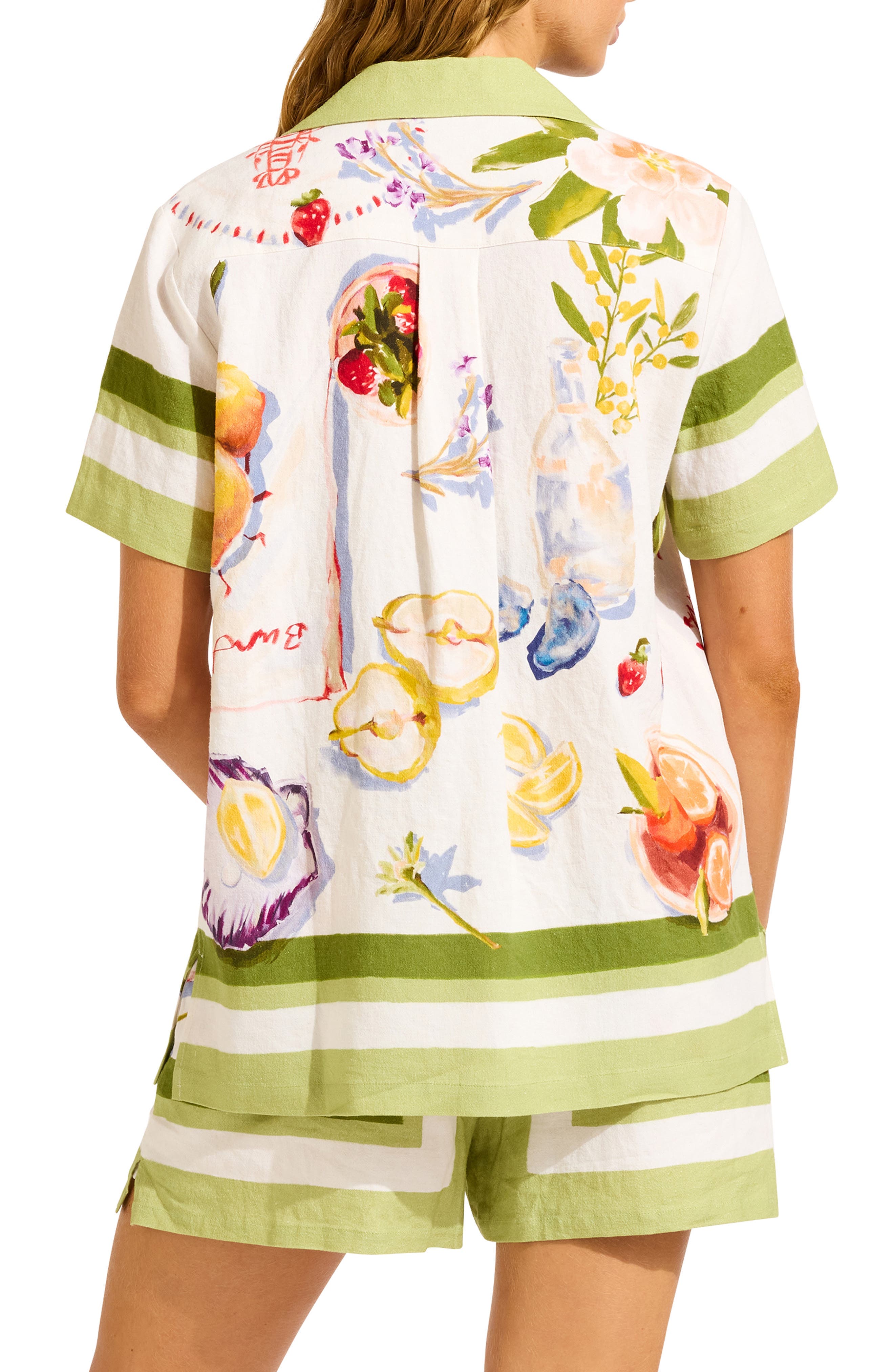 Riviera Coast Linen Blend Cover-Up Shirt - image 2
