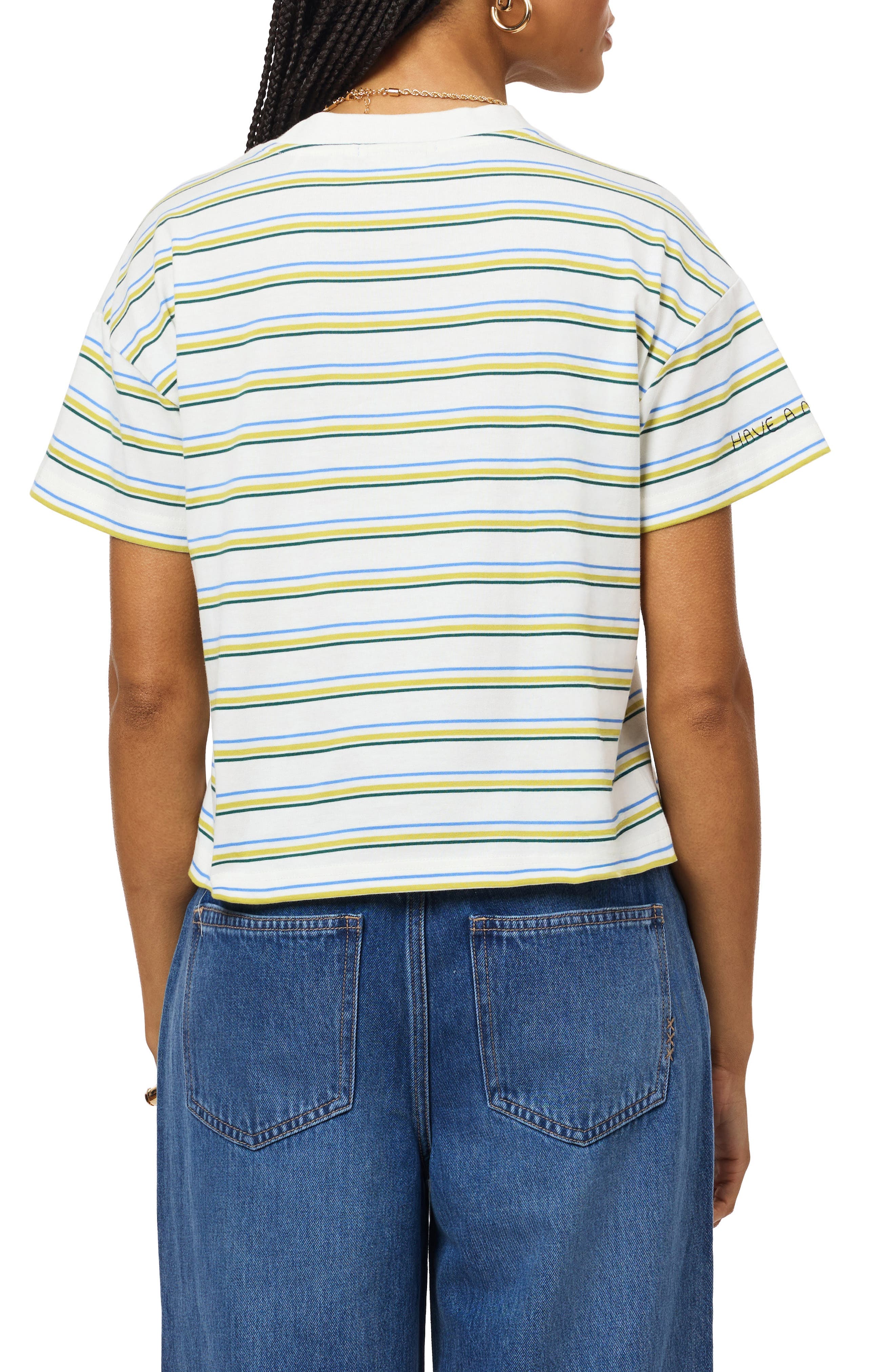 Boxy Yarn Dye Stripe T-Shirt - image 4