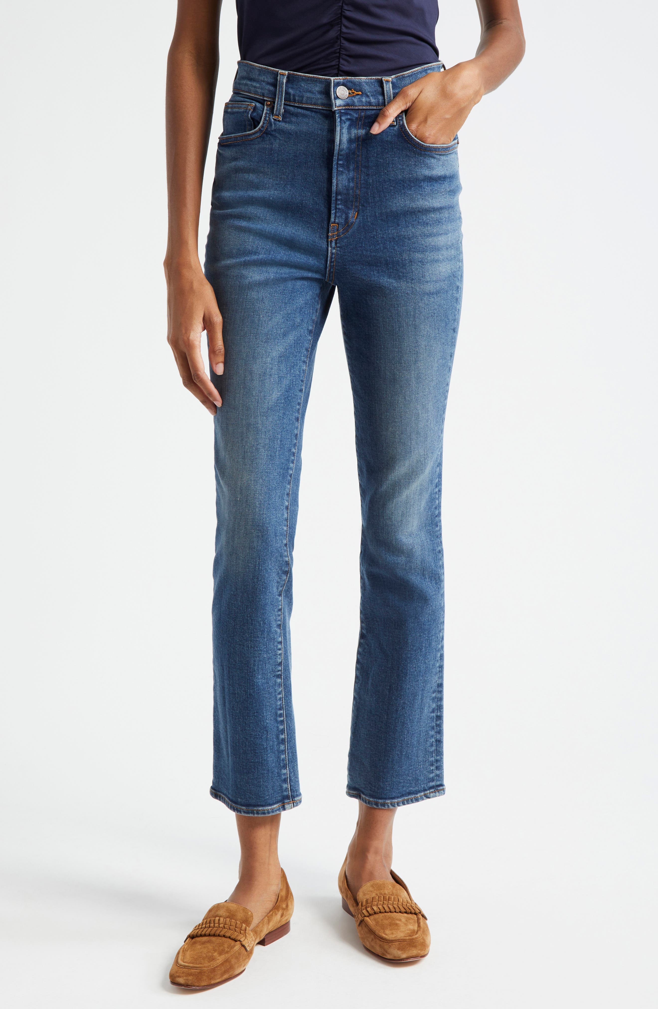 Ryleigh High Waist Ankle Slim Straight Leg Jeans - image 1
