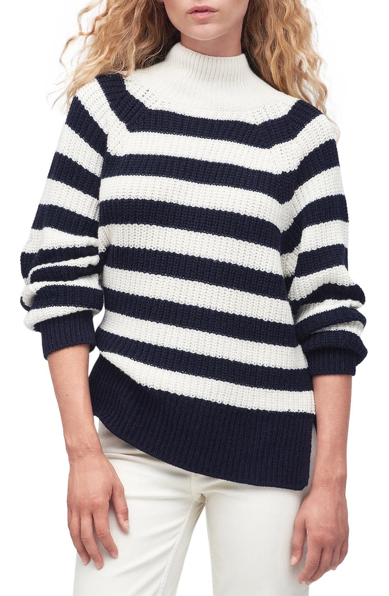Silverdale Breton Stripe Funnel Neck Sweater - image 1