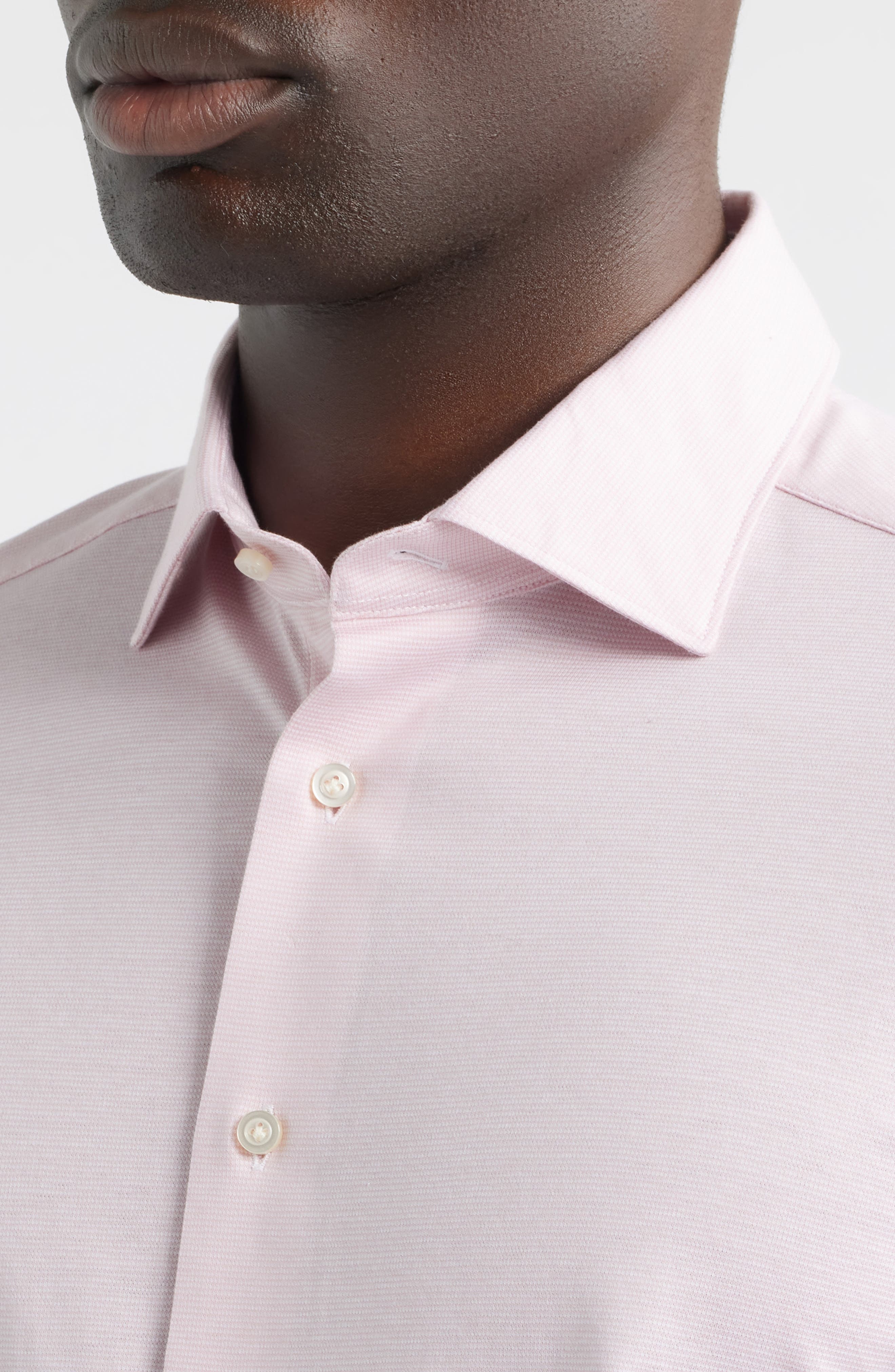 Modern Fit Jacquard Cotton Knit Dress Shirt - image 2