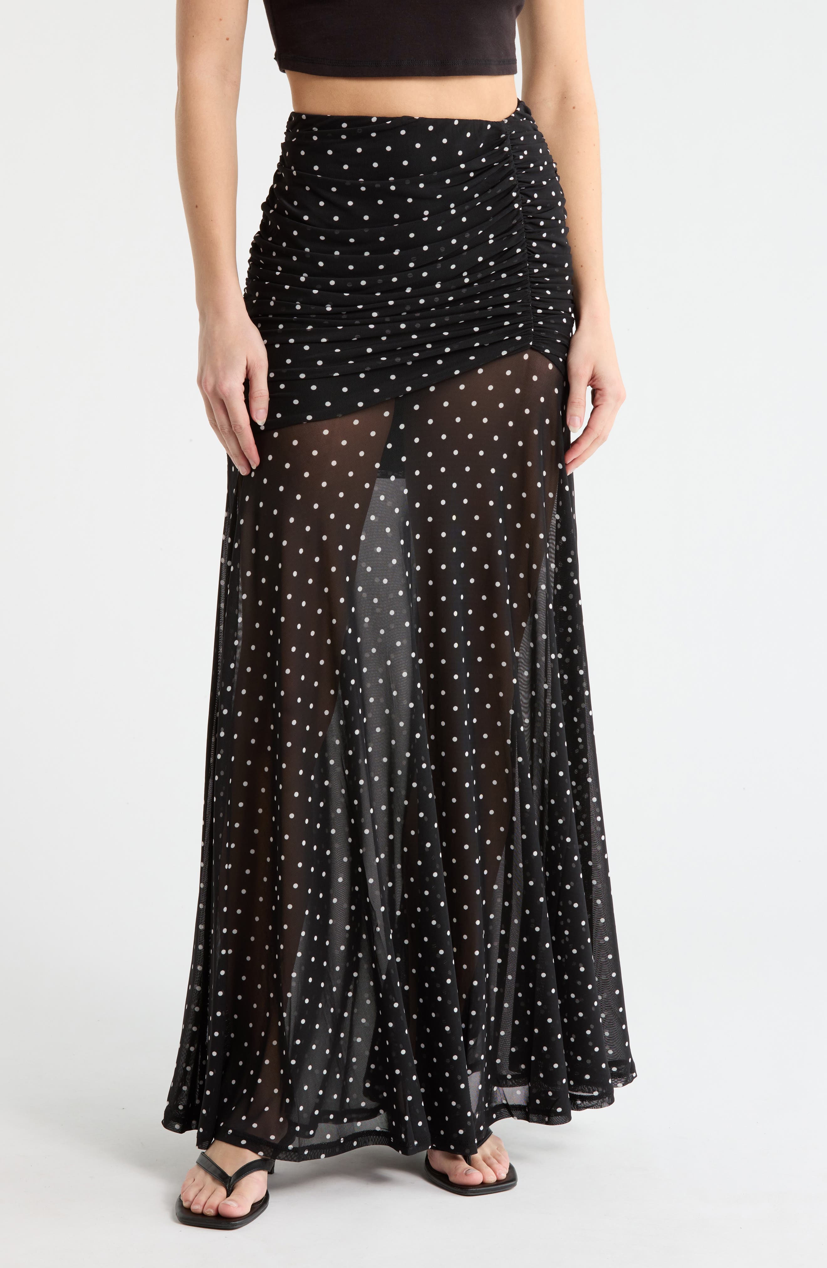 Leroy Ruched Maxi Skirt - image 1