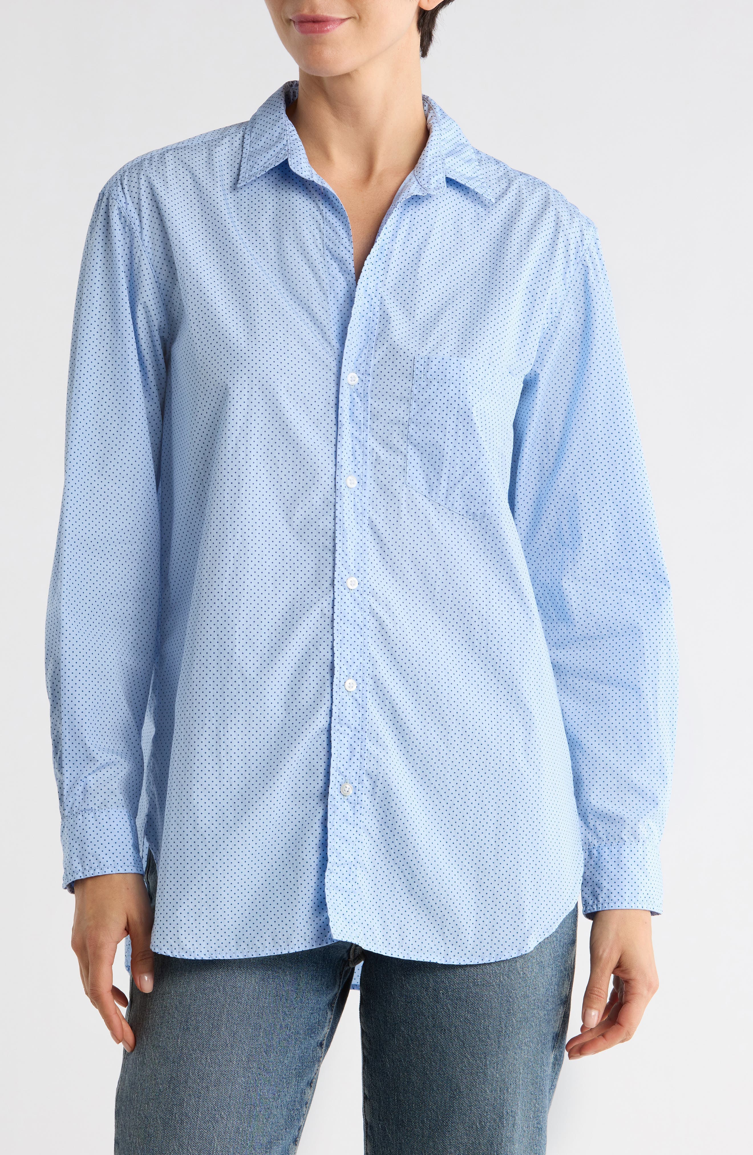 Boyfriend Cotton Button-Up Shirt - image 1