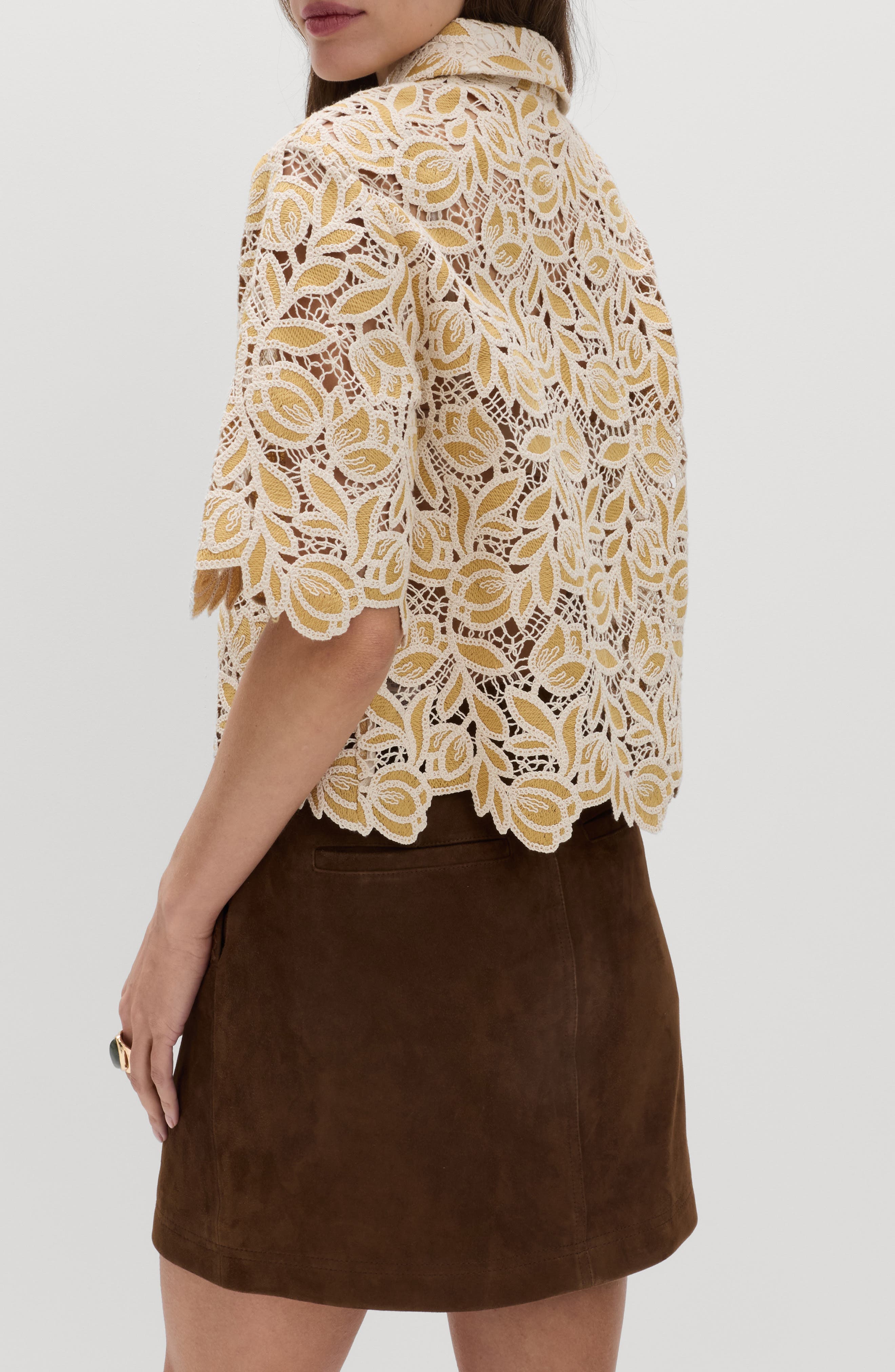 Open Stitch Shirt Jacket - image 2