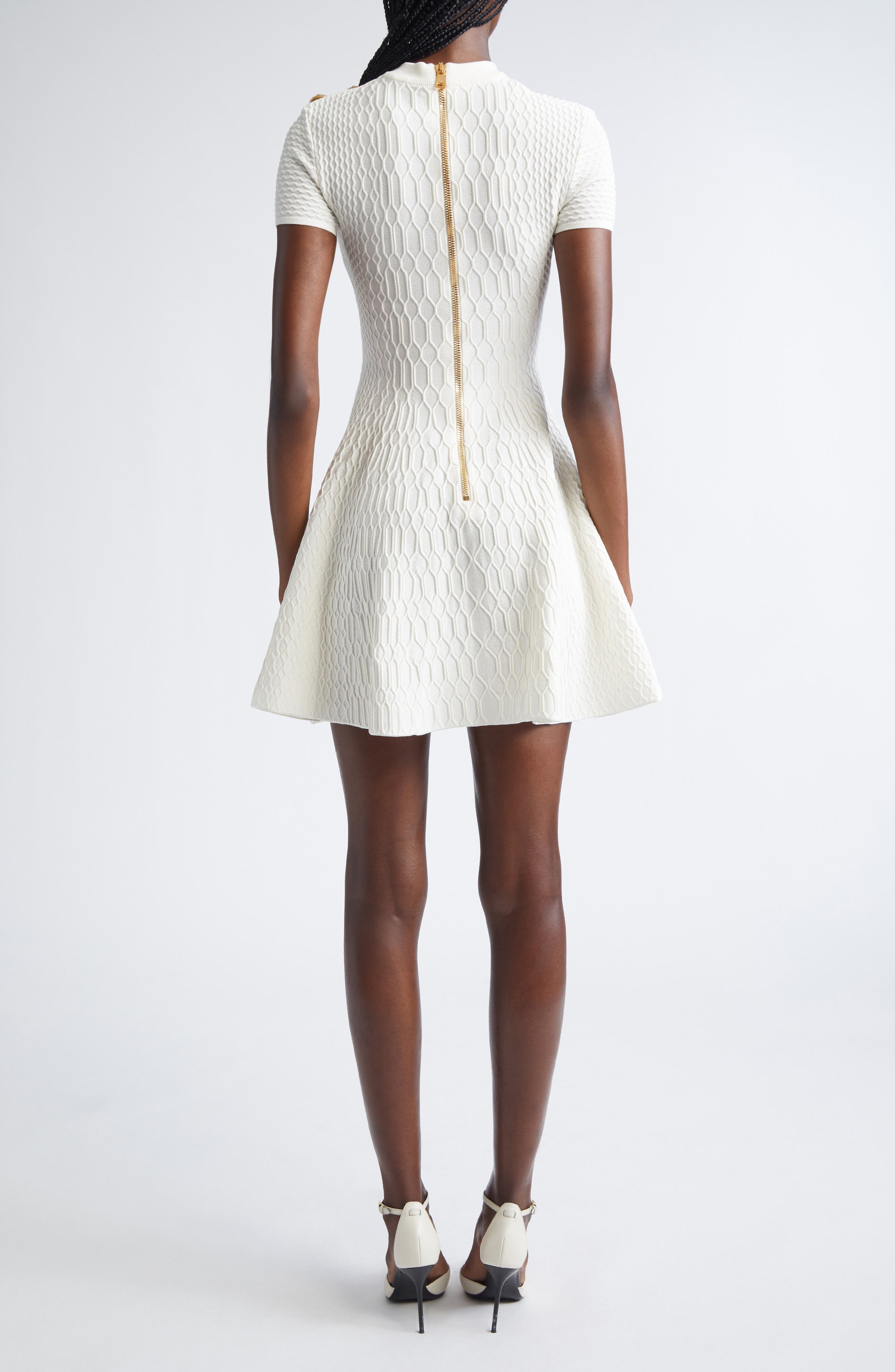 Croc Textured Short Sleeve Dress - image 2