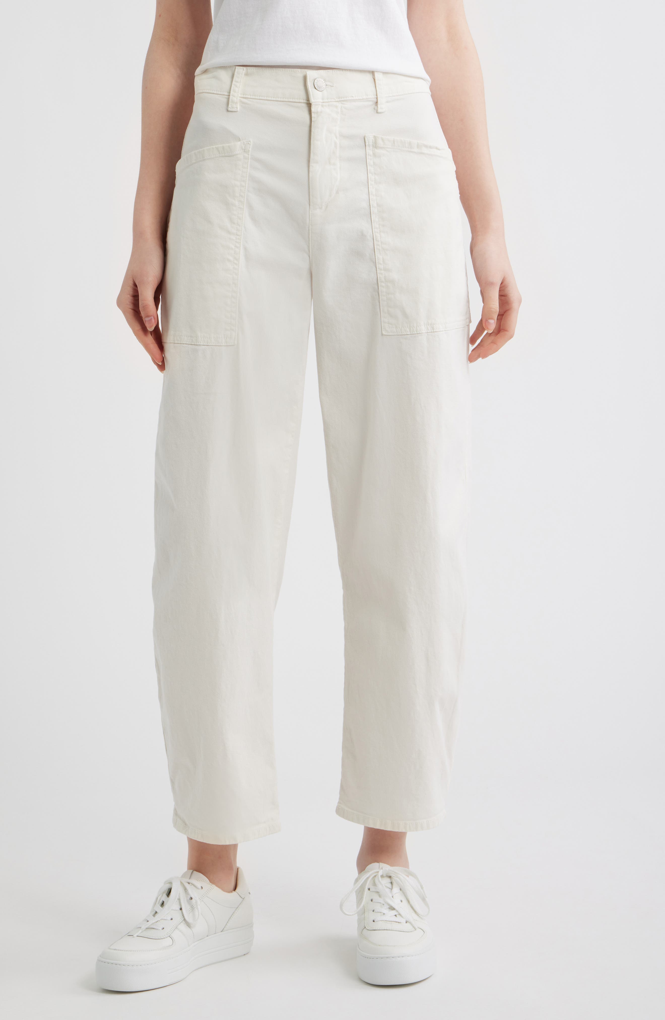 Bray Barrel Leg Cotton Twill Pants - image 1