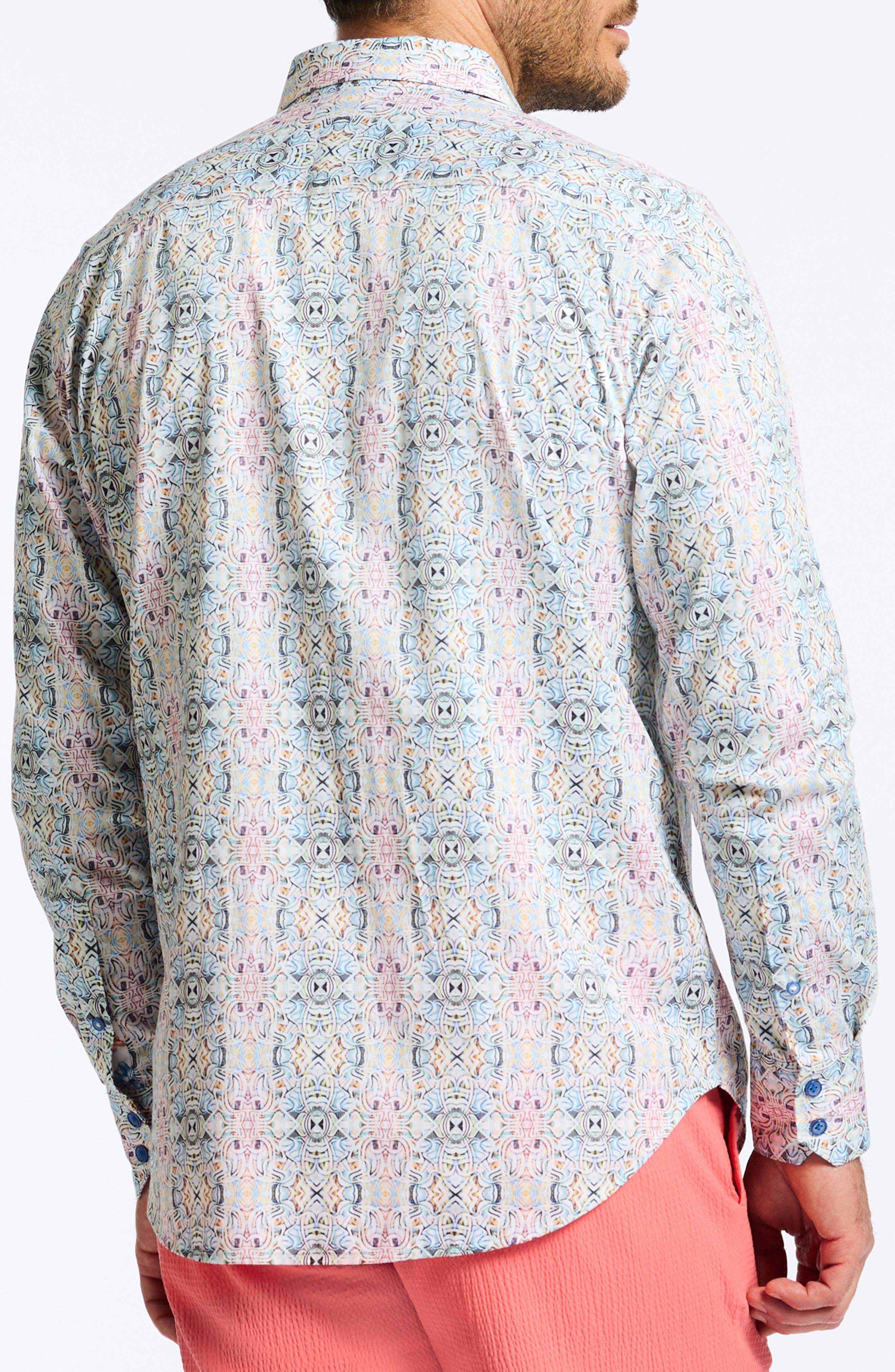Gomera Tapestry Print Stretch Cotton Button-Up Shirt - image 2