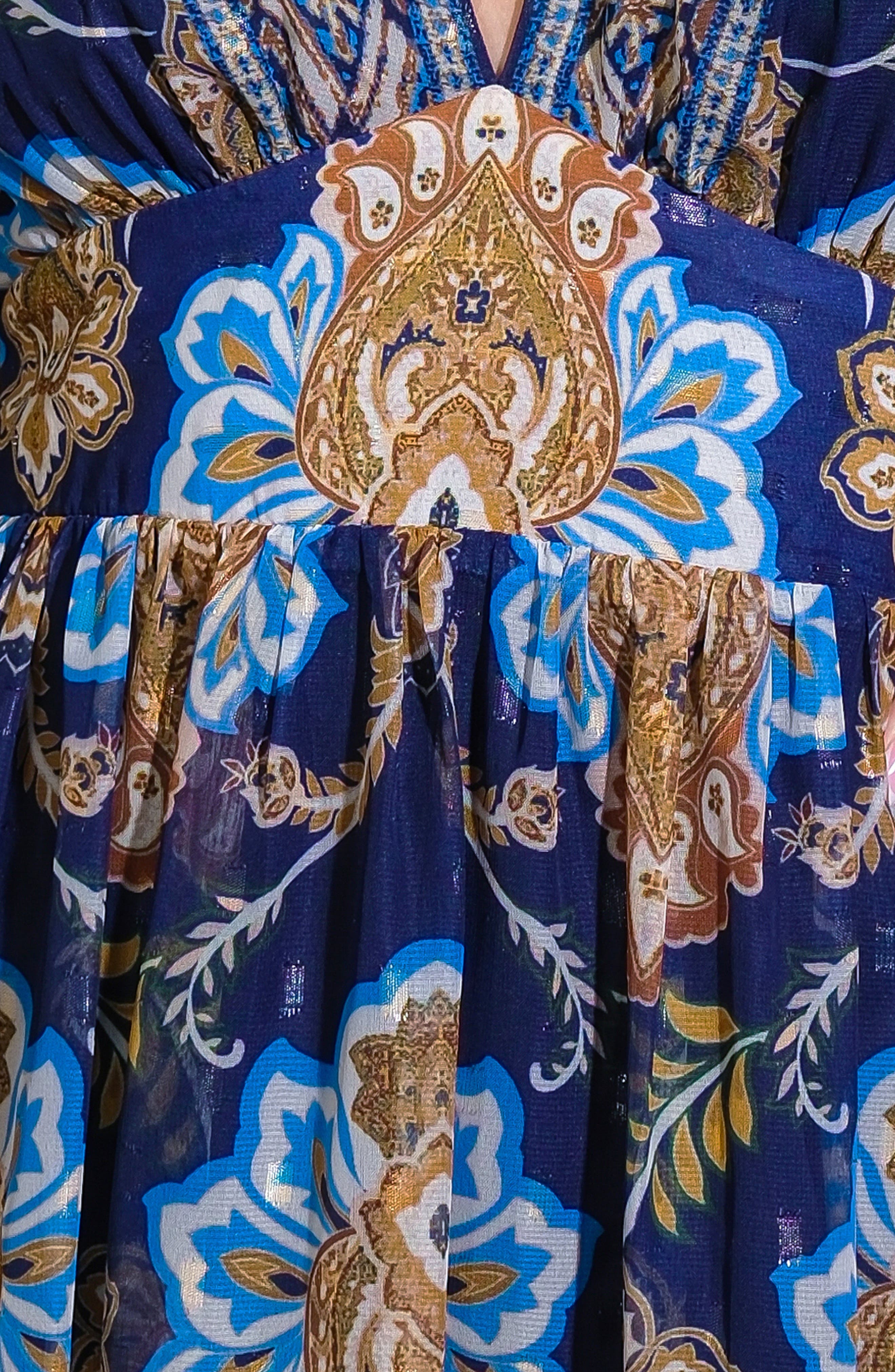 Print Long Sleeve Minidress - image 2