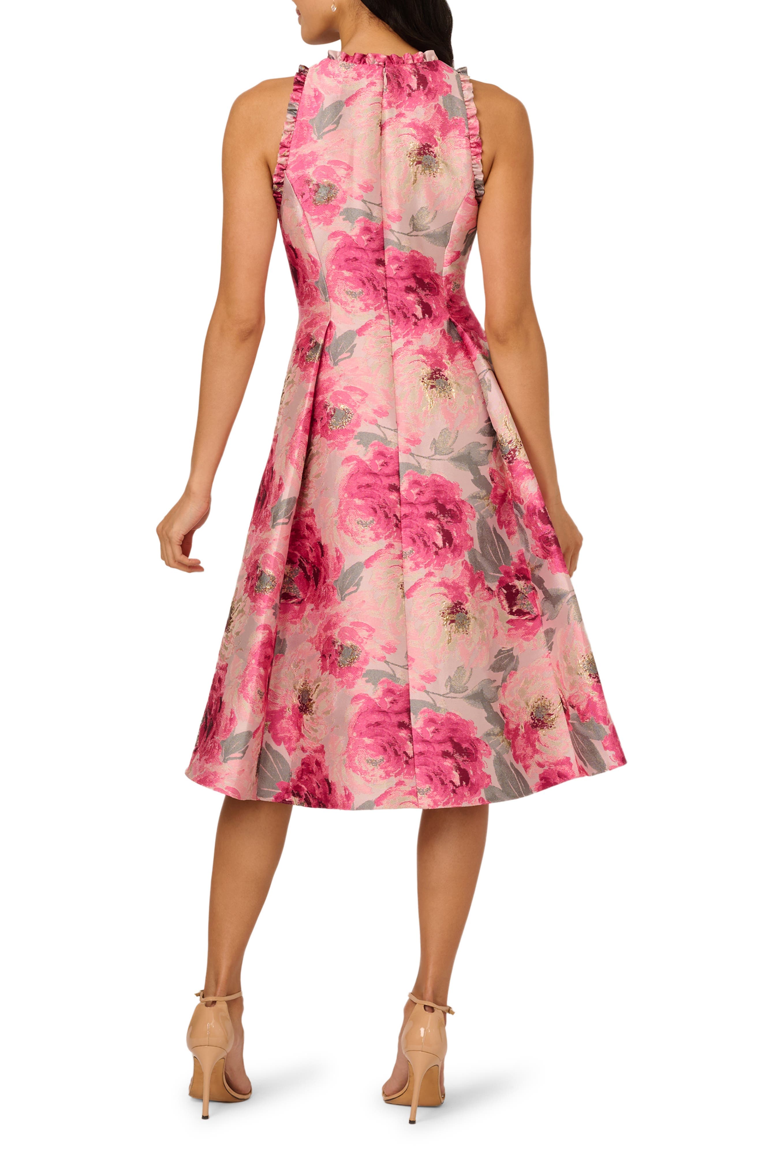 Floral Jacquard High-Low Dress - image 2