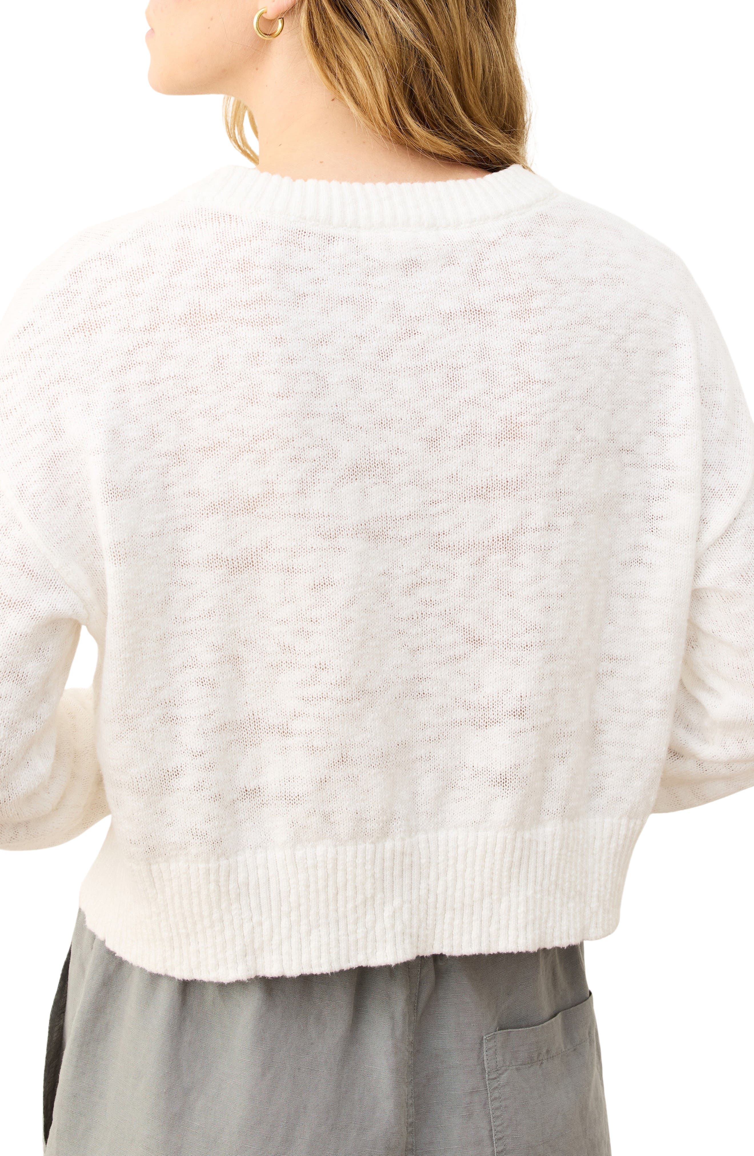 Seabreeze Crewneck Slubbed Cotton Sweater - image 2