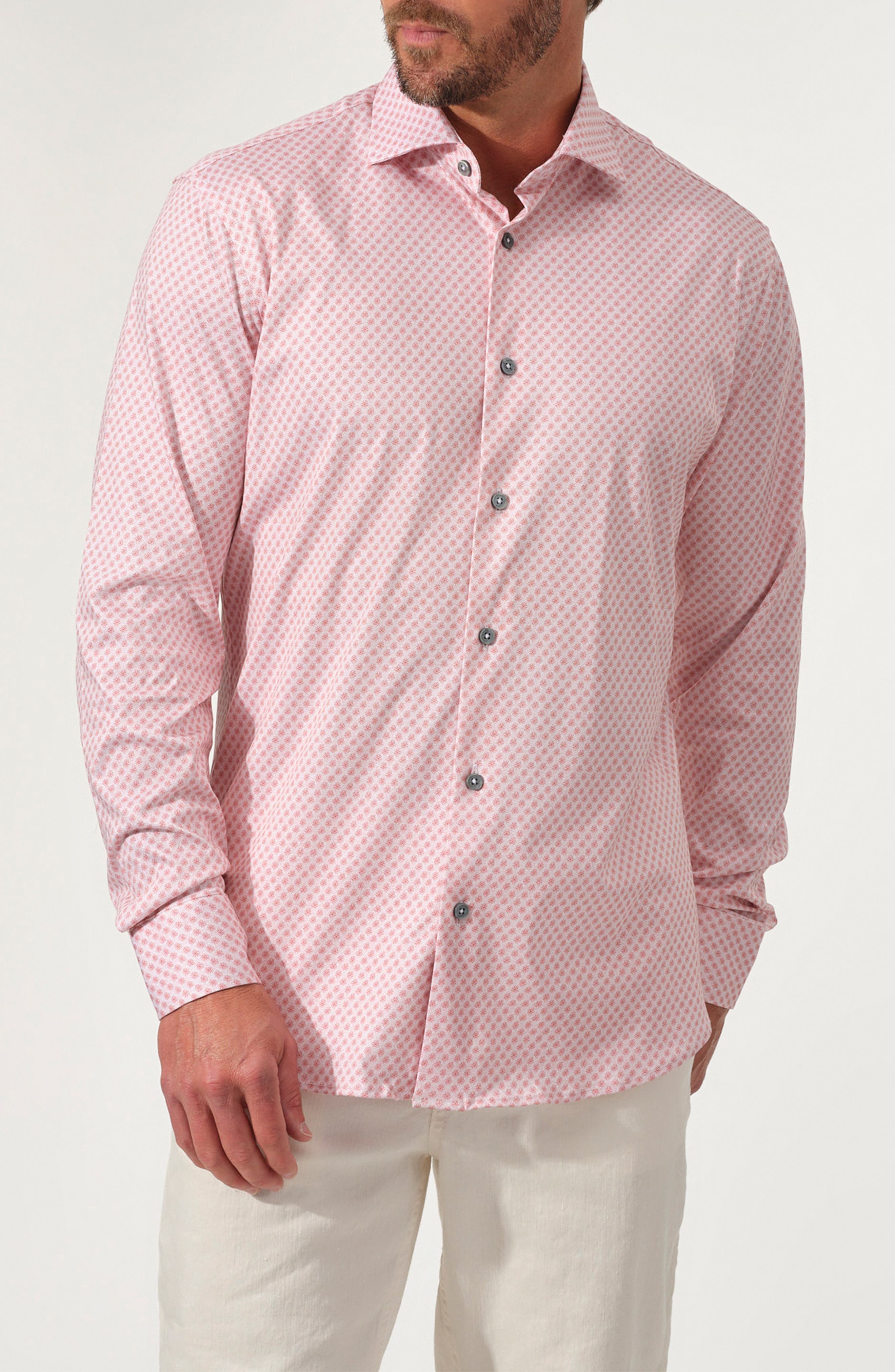 Floral Print Stretch Supima Cotton Button-Up Shirt - image 3