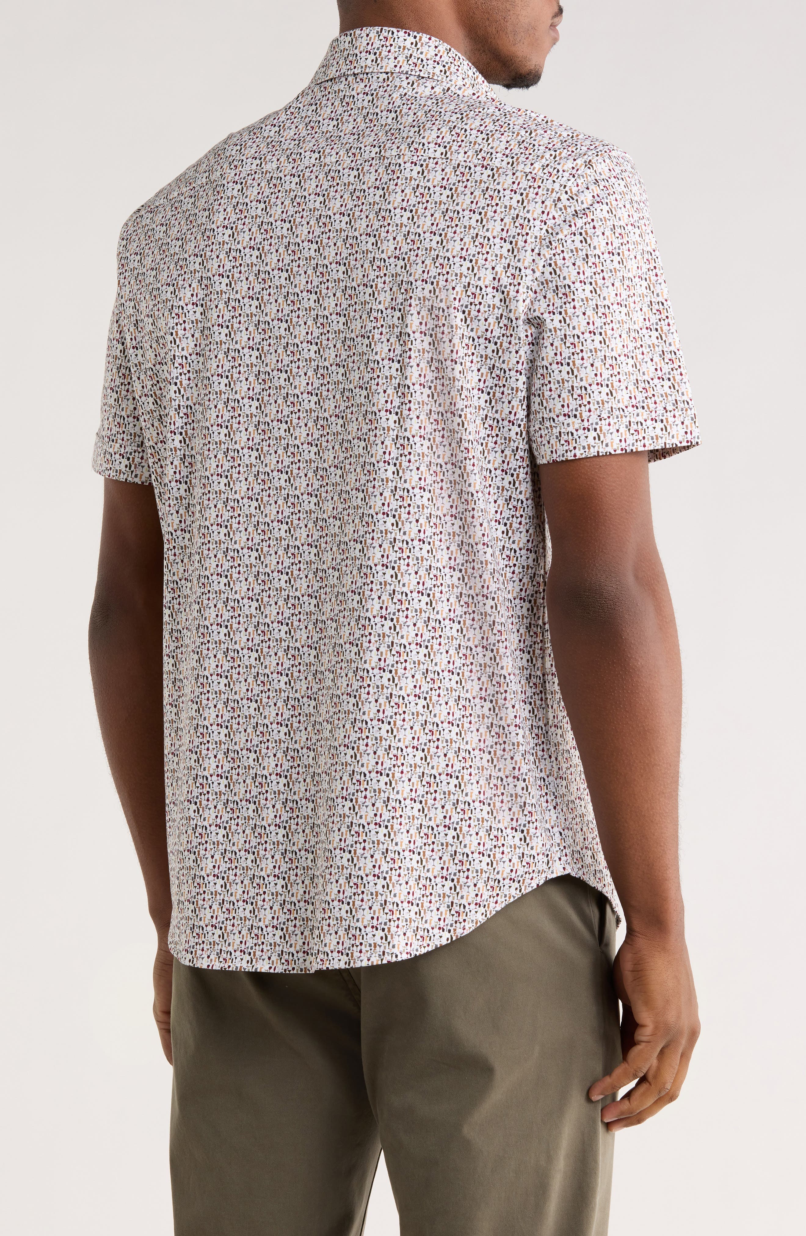 Print Short Sleeve Button-Up Shirt - image 2