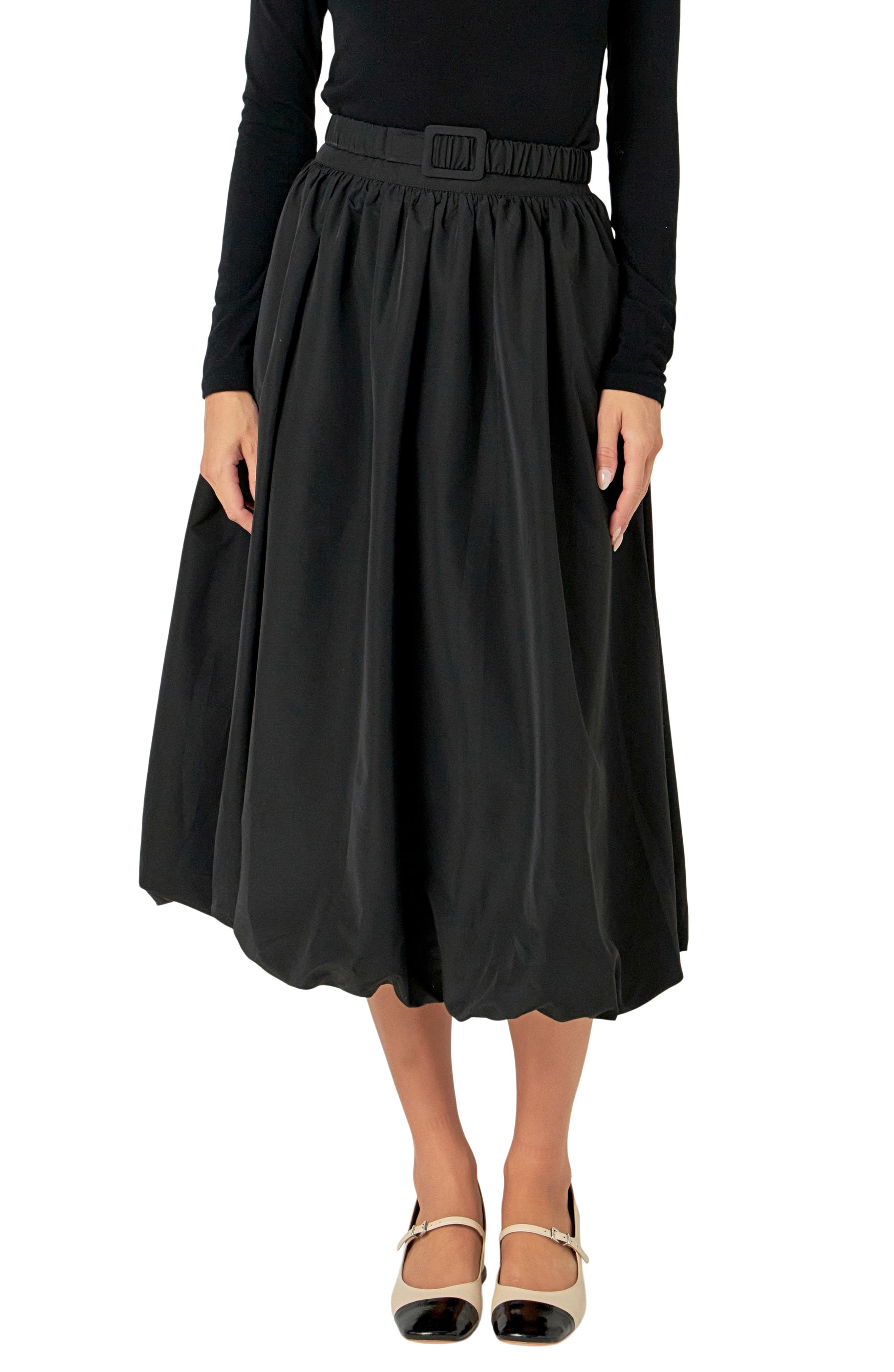 Belted Blouson Midi Skirt - image 1