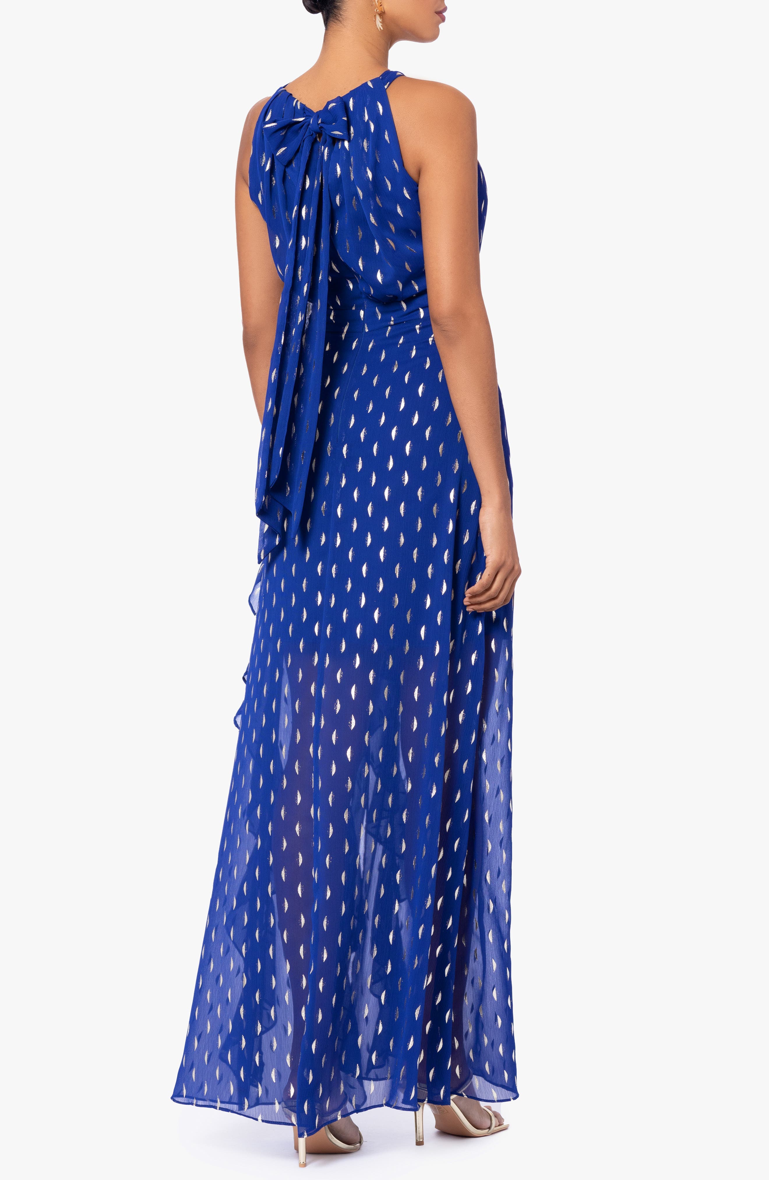Ruffle Metallic Chiffon Gown - image 2
