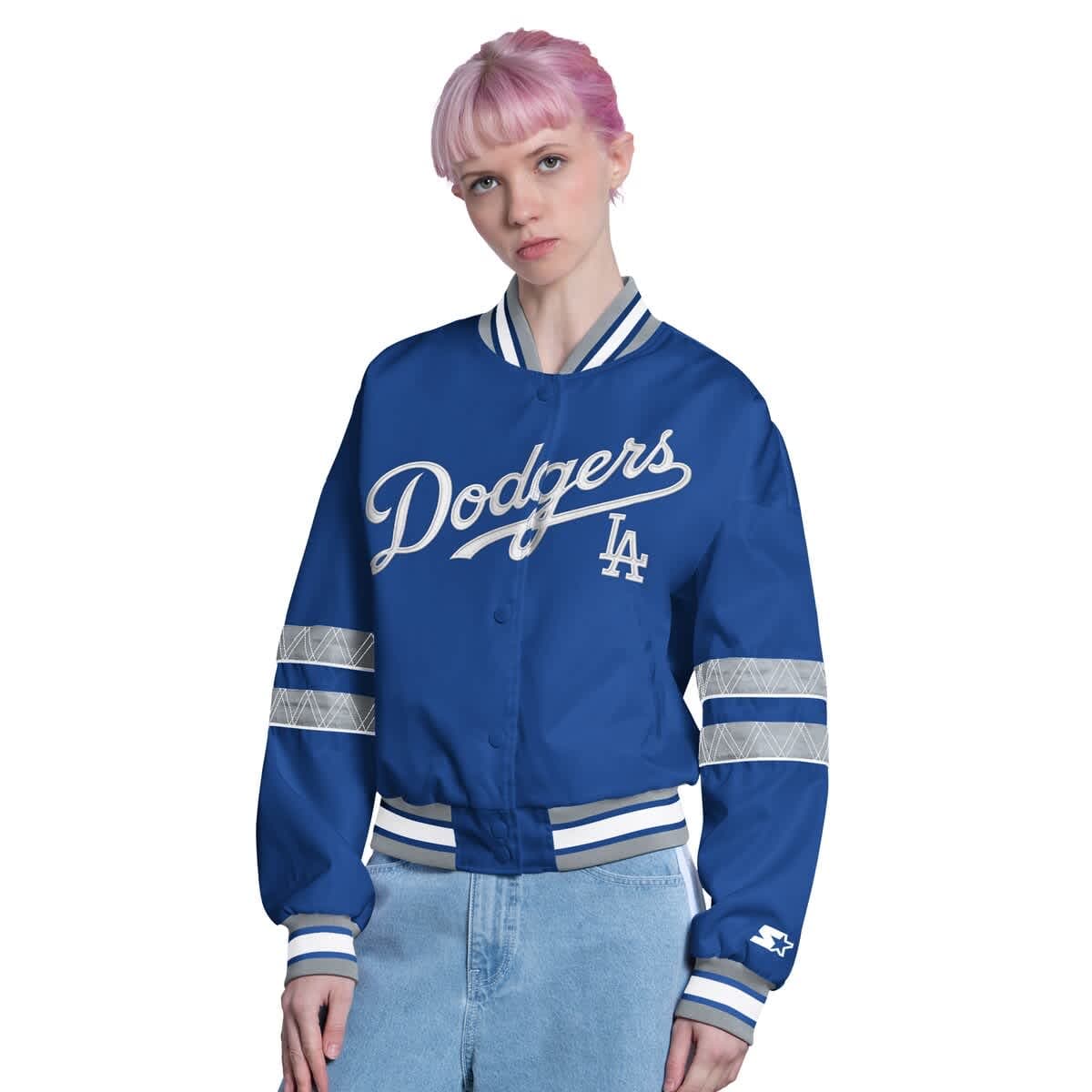 Women's Starter  Royal Los Angeles Dodgers Interception Full-Snap Varsity Jacket - image 1