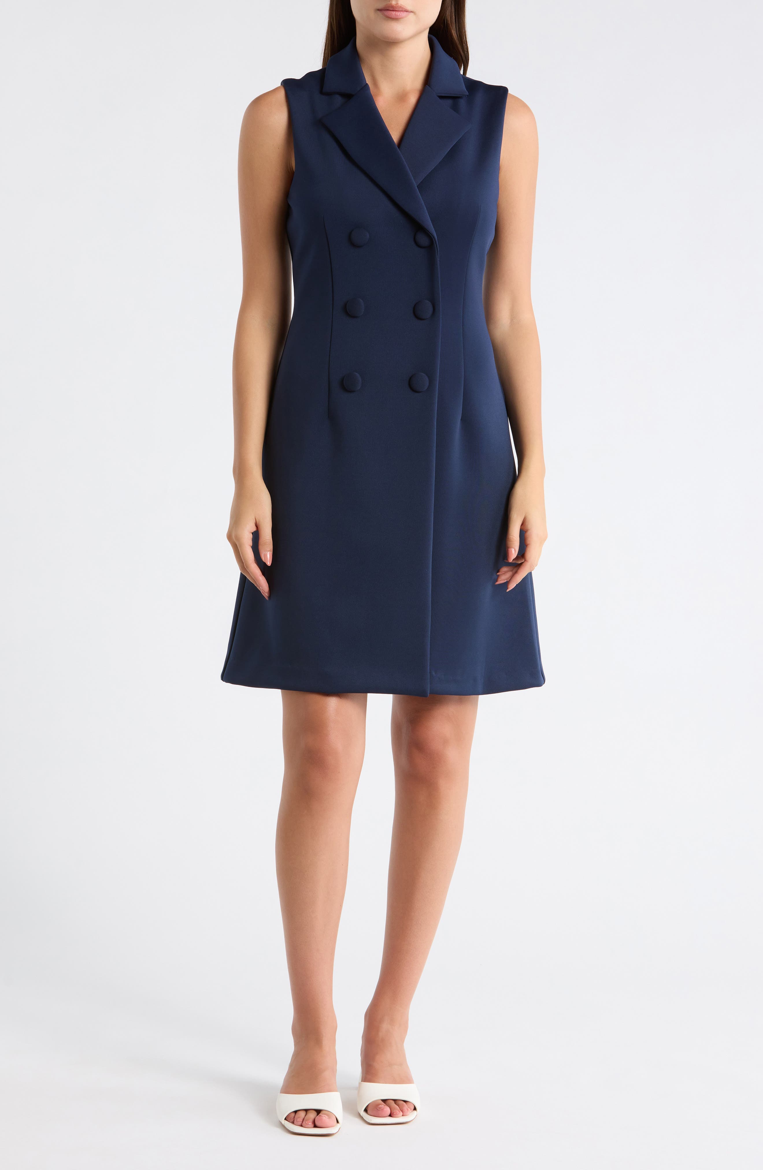 Sleeveless Double Breasted Minidress - image 1