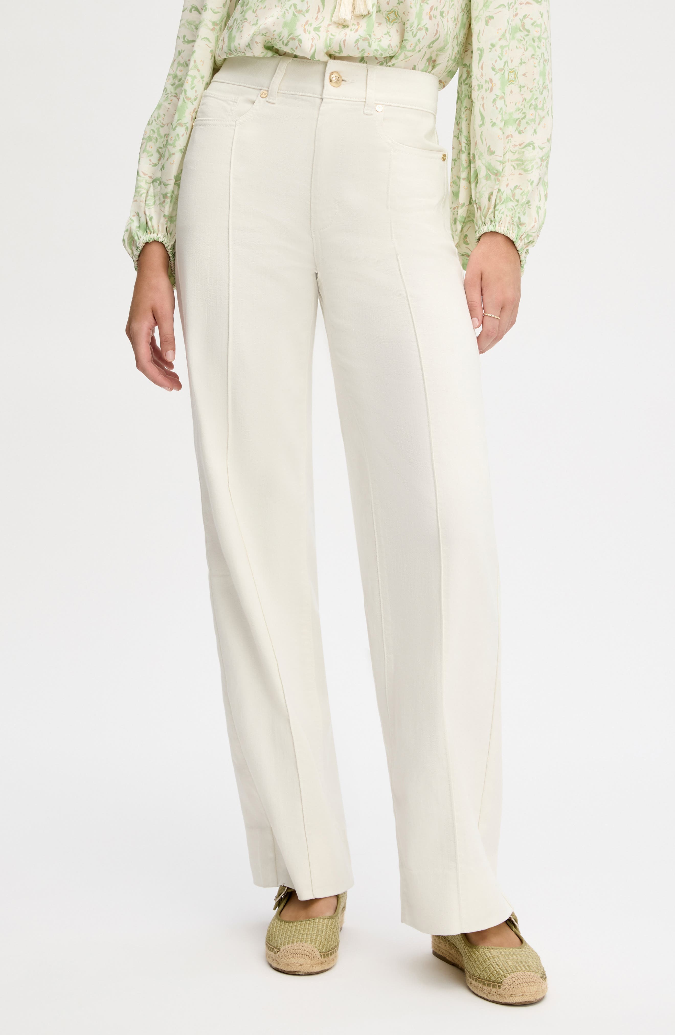 Pintuck Wide Leg Trouser Jeans