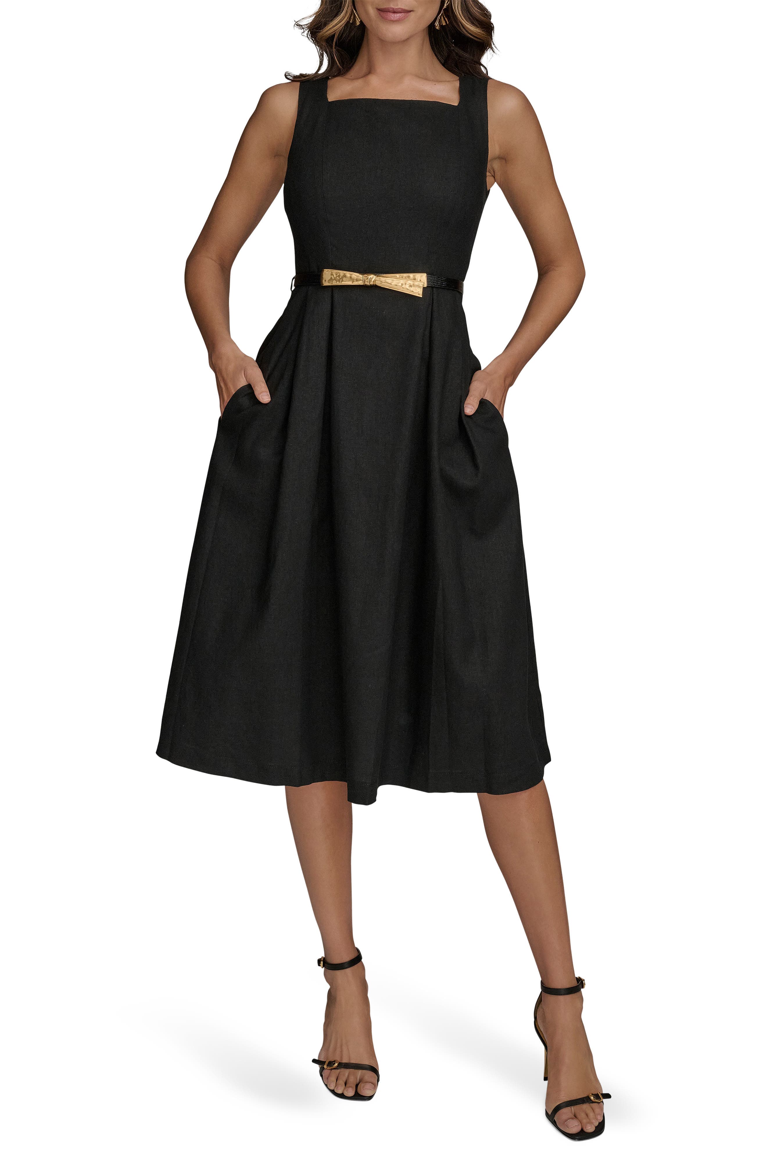 Linen Blend A-Line Dress - image 1