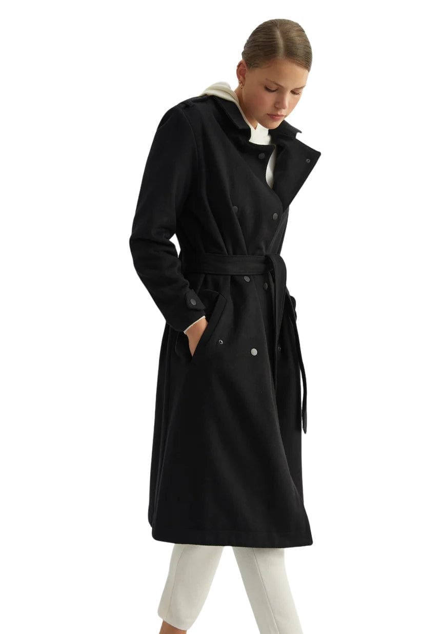 Wool Mid Length Trench Coat - image 1