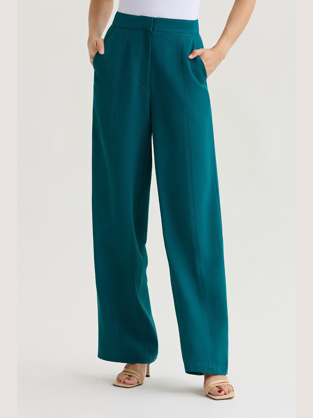 Naomi Wide Leg Crepe de Chine Pant - image 1