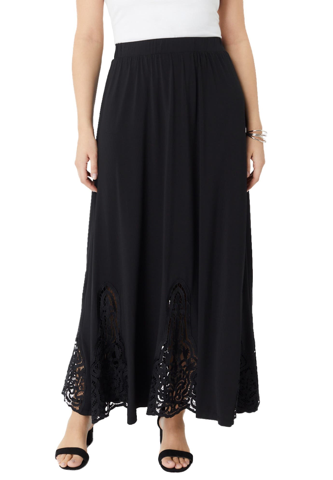Ultrasmooth Fabric Lace Maxi Skirt - image 1