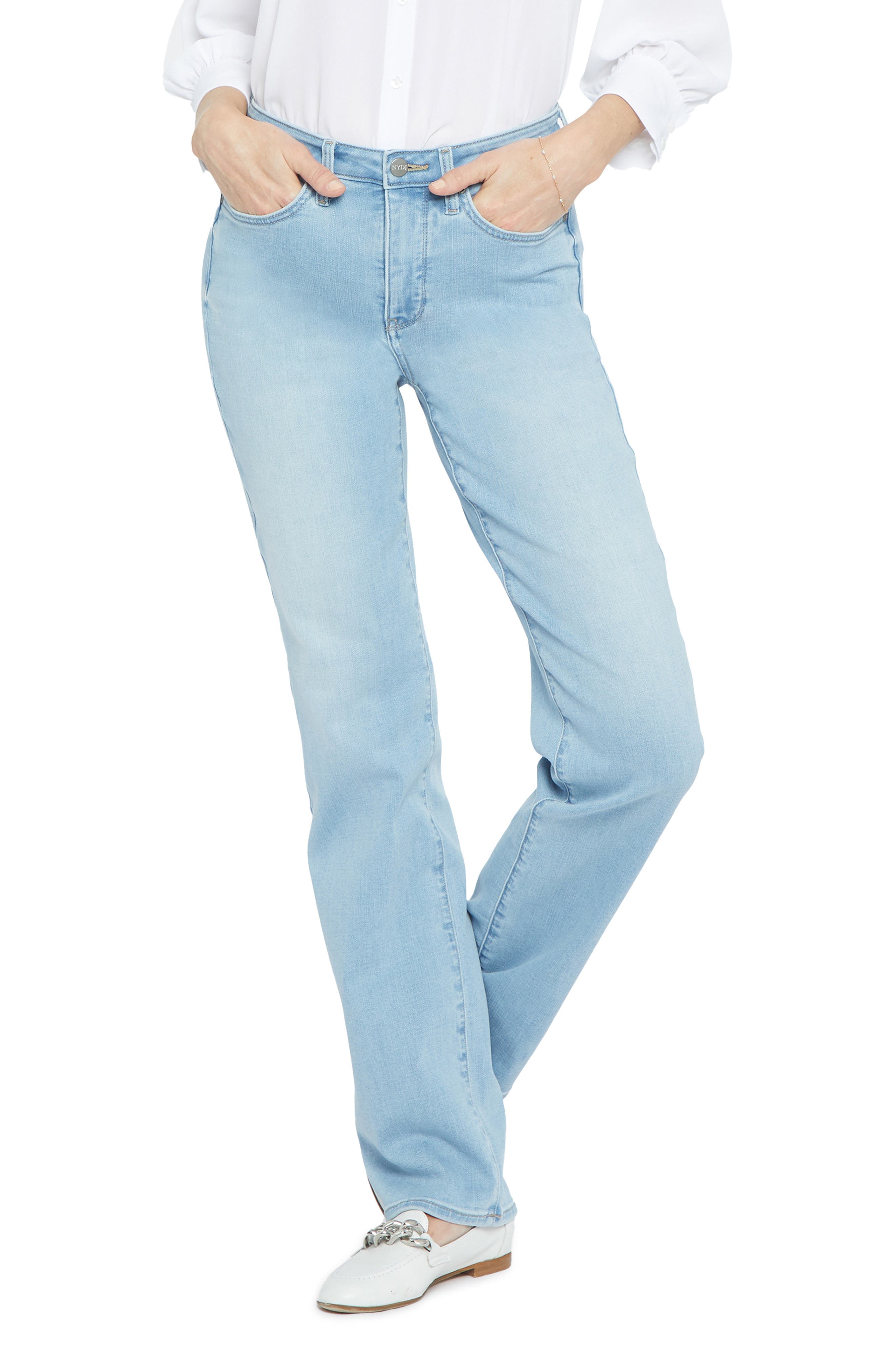 Relaxed Distressed Straight Leg Jeans - image 1