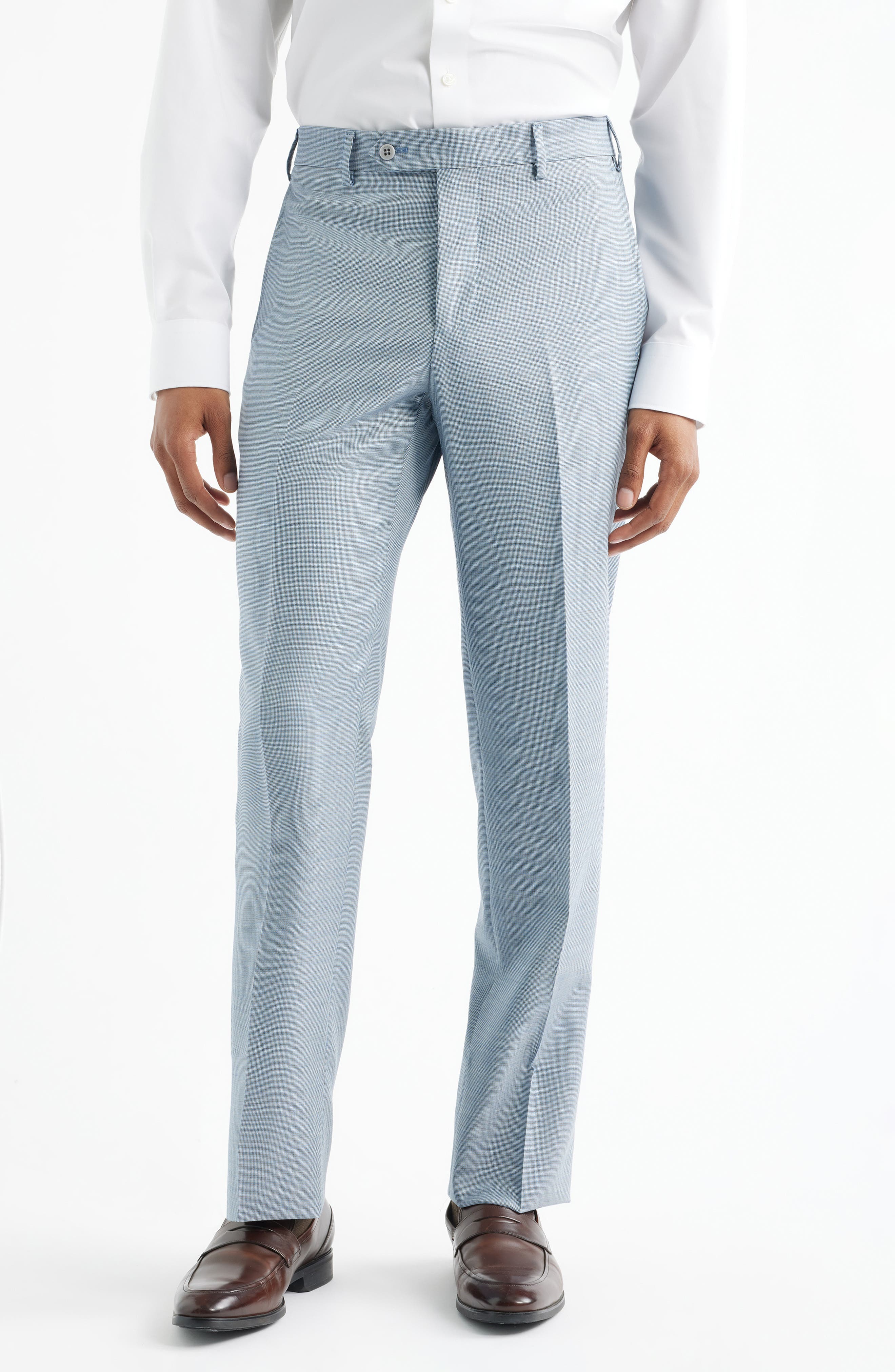 Devon Flat Front Plaid Wool Dress Pants - image 5