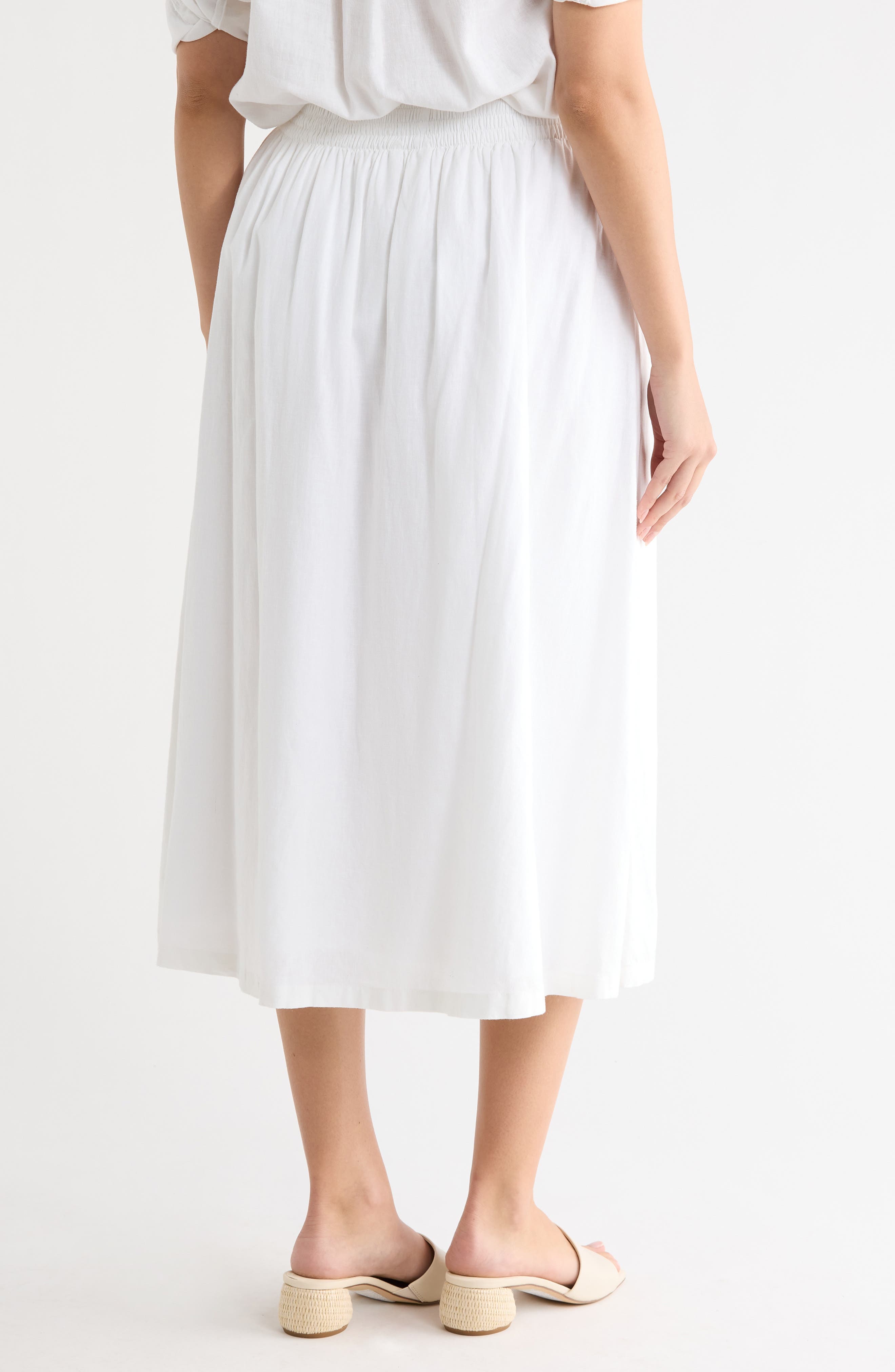 Linen Blend Pull-On Skirt - image 2