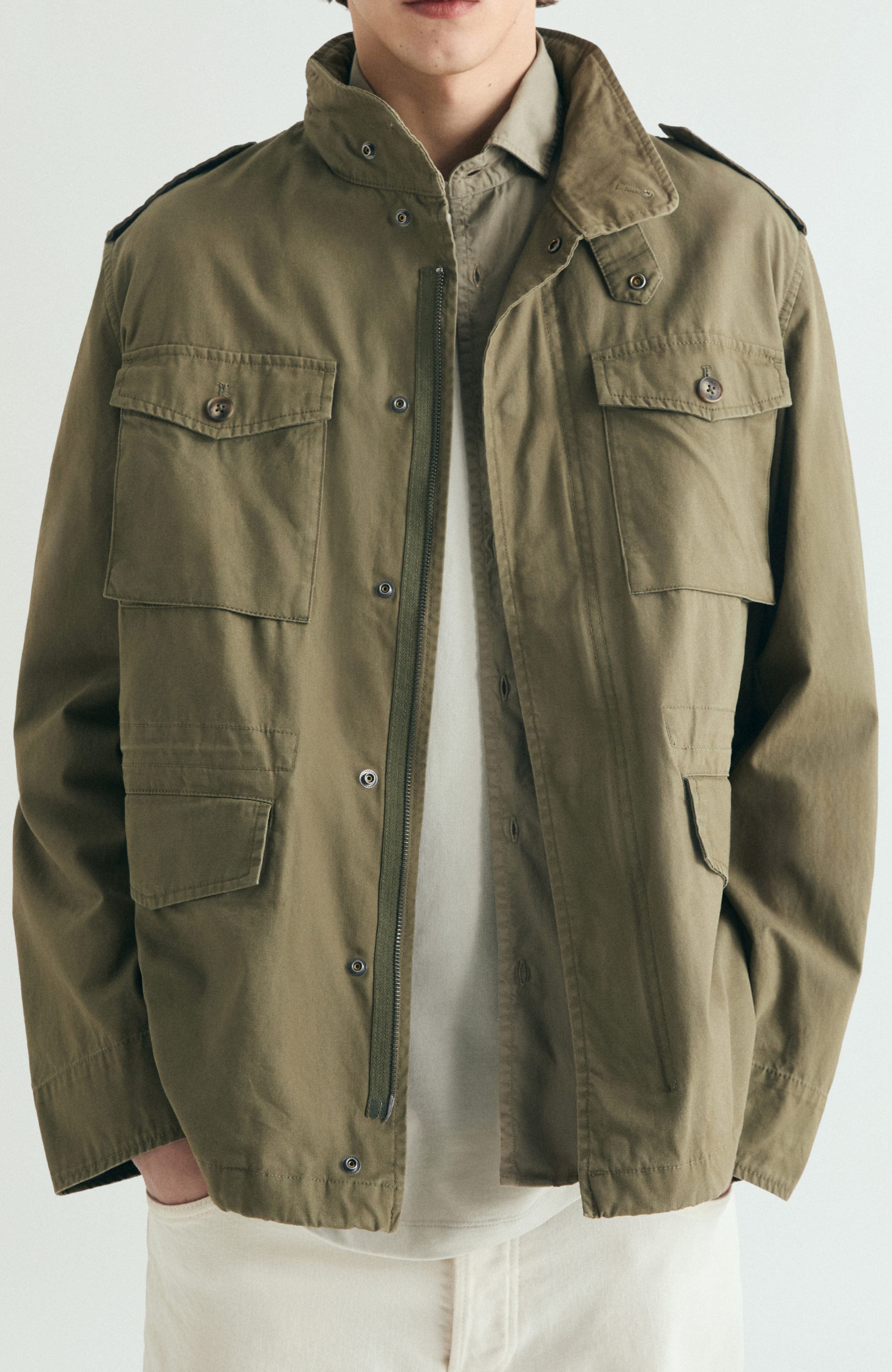 Military jacket with concealed hood - image 1