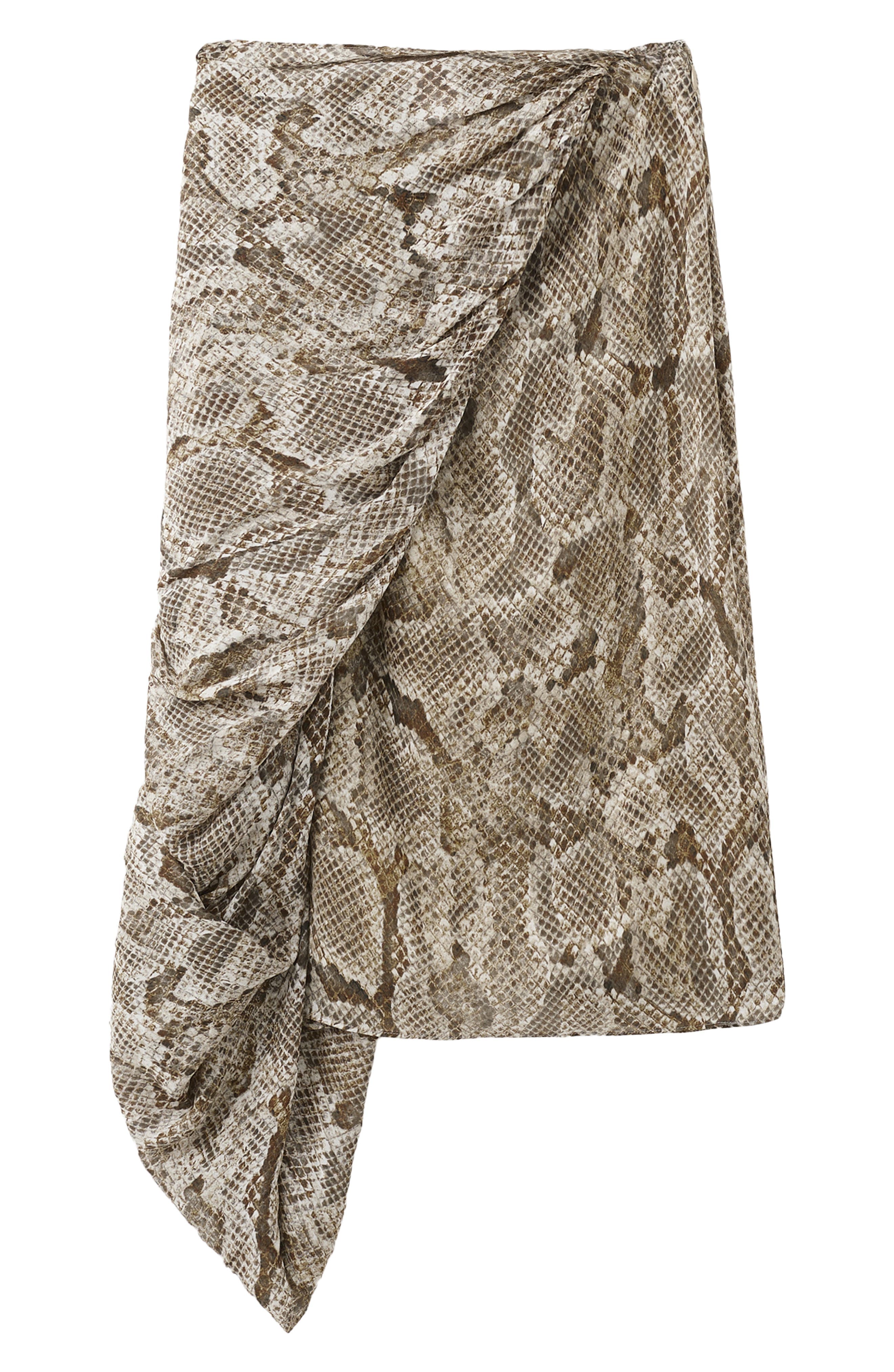 Animal Print Faux Wrap Midi Skirt - image 1