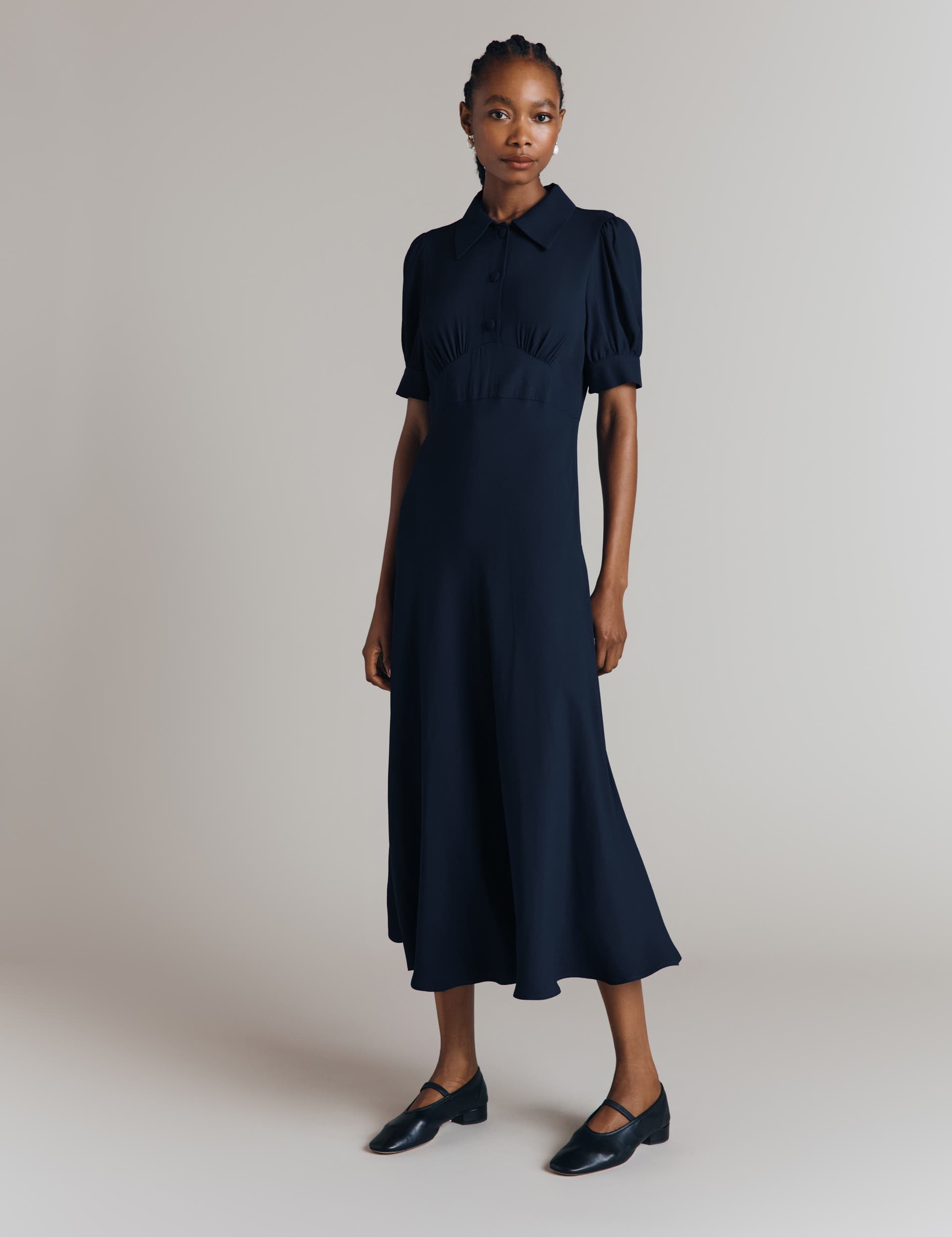 Wilma Crepe Midi Tea Dress - image 2