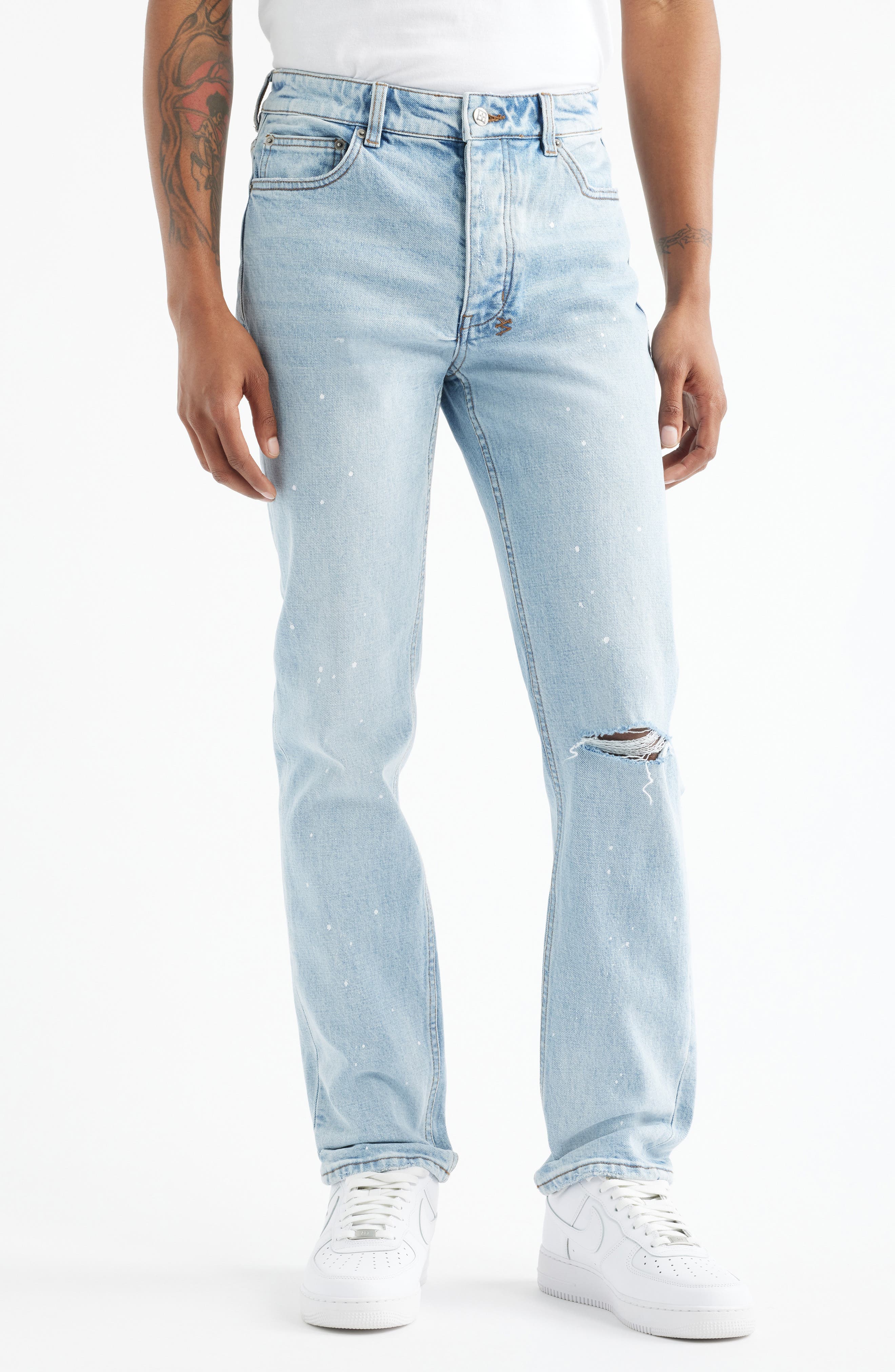 Chitch Duke Blue Ripped Slim Tapered Leg Jeans - image 1