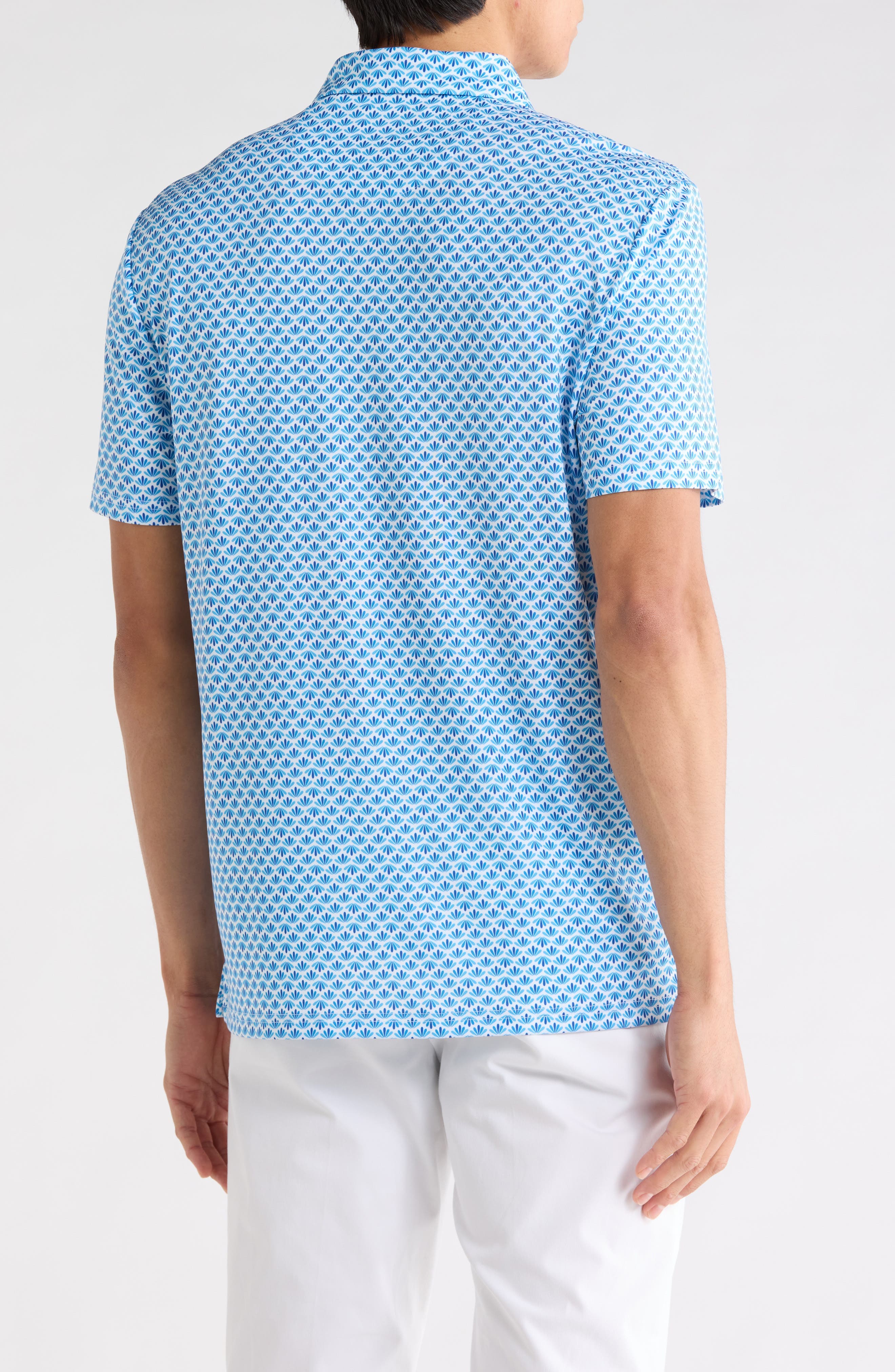 Retro Geometric Print Performance Polo - image 2