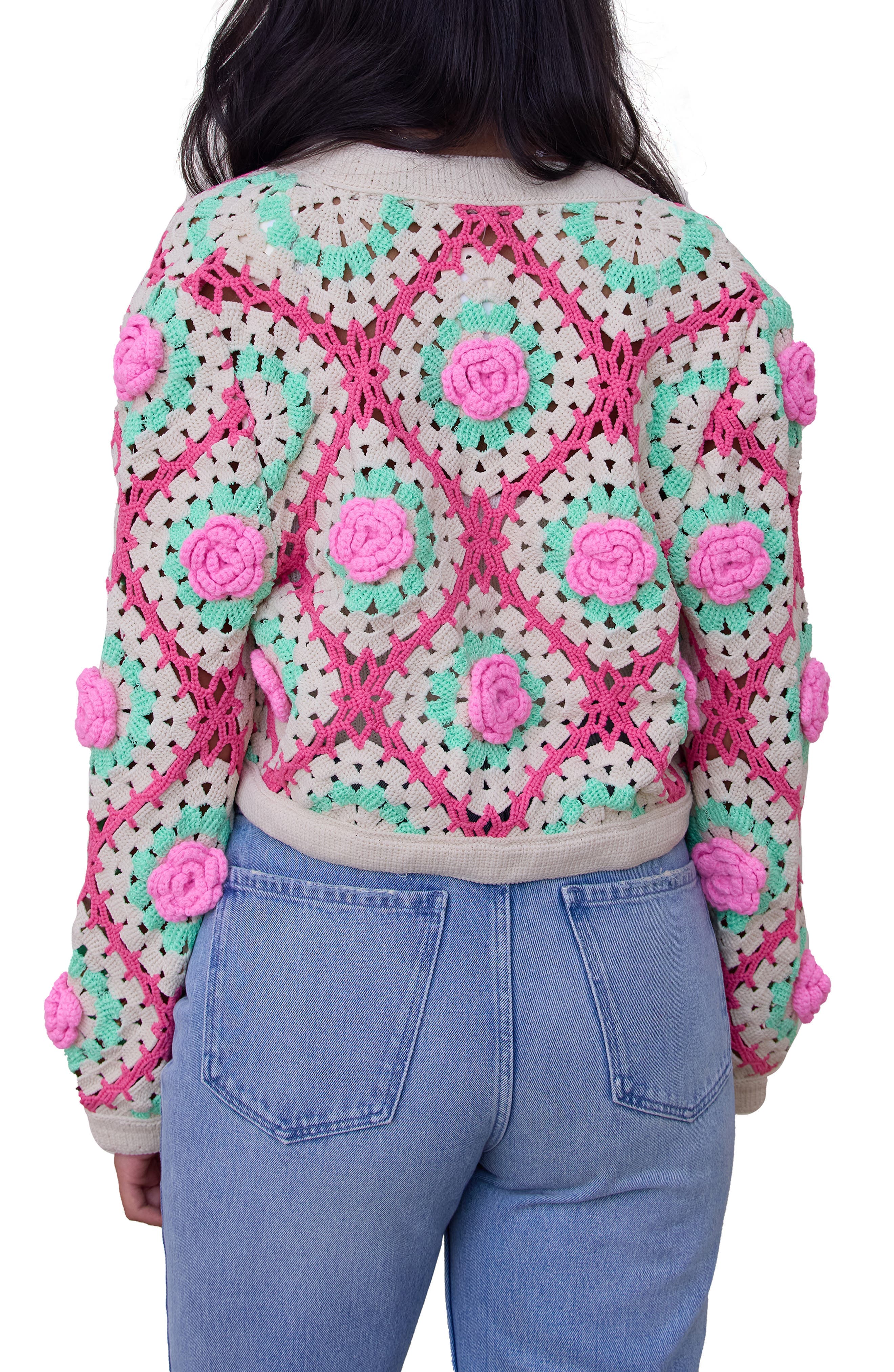 Granny Square Open Front Cardigan - image 2