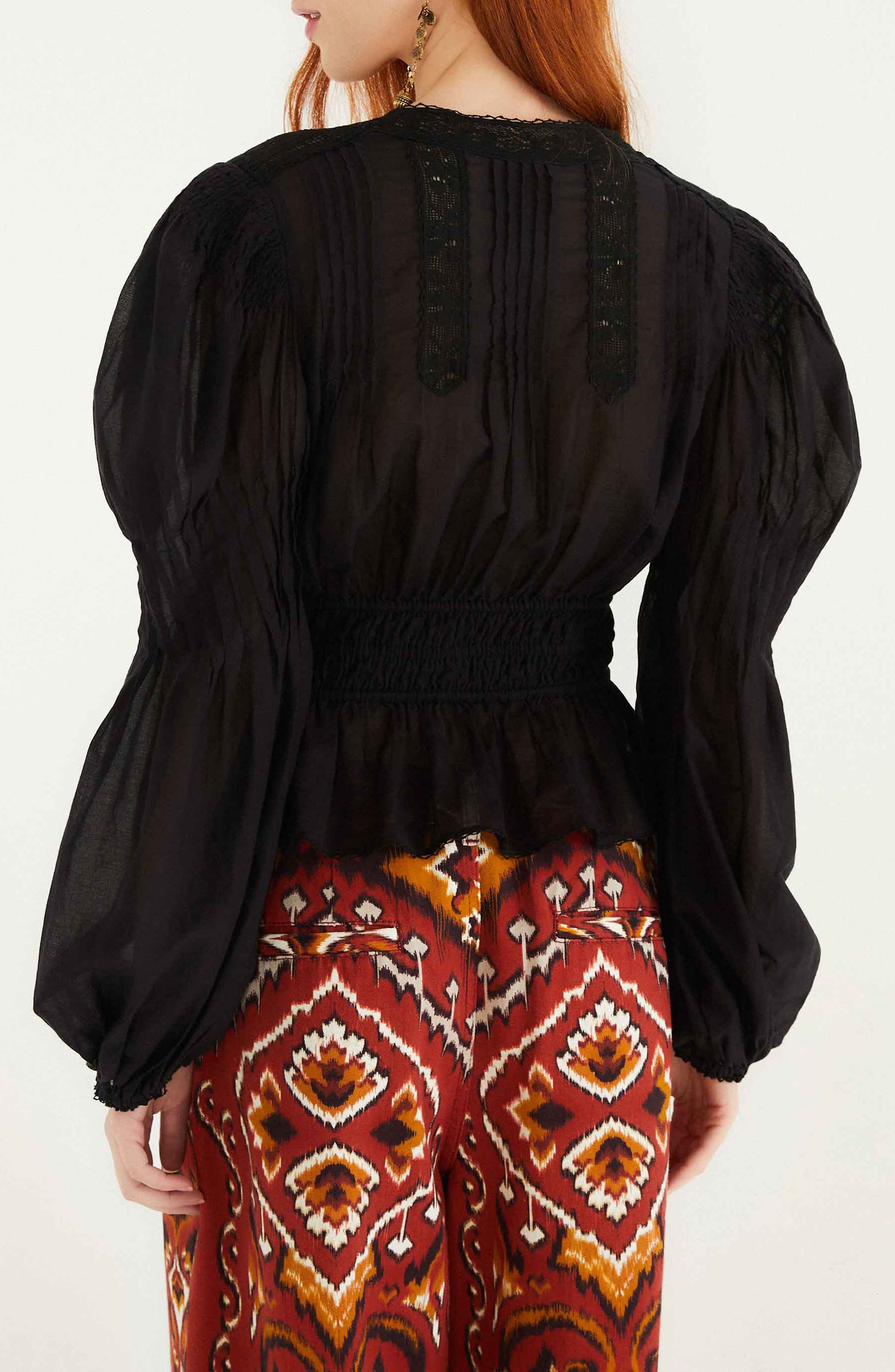 Lace Puff Sleeve Top - image 2