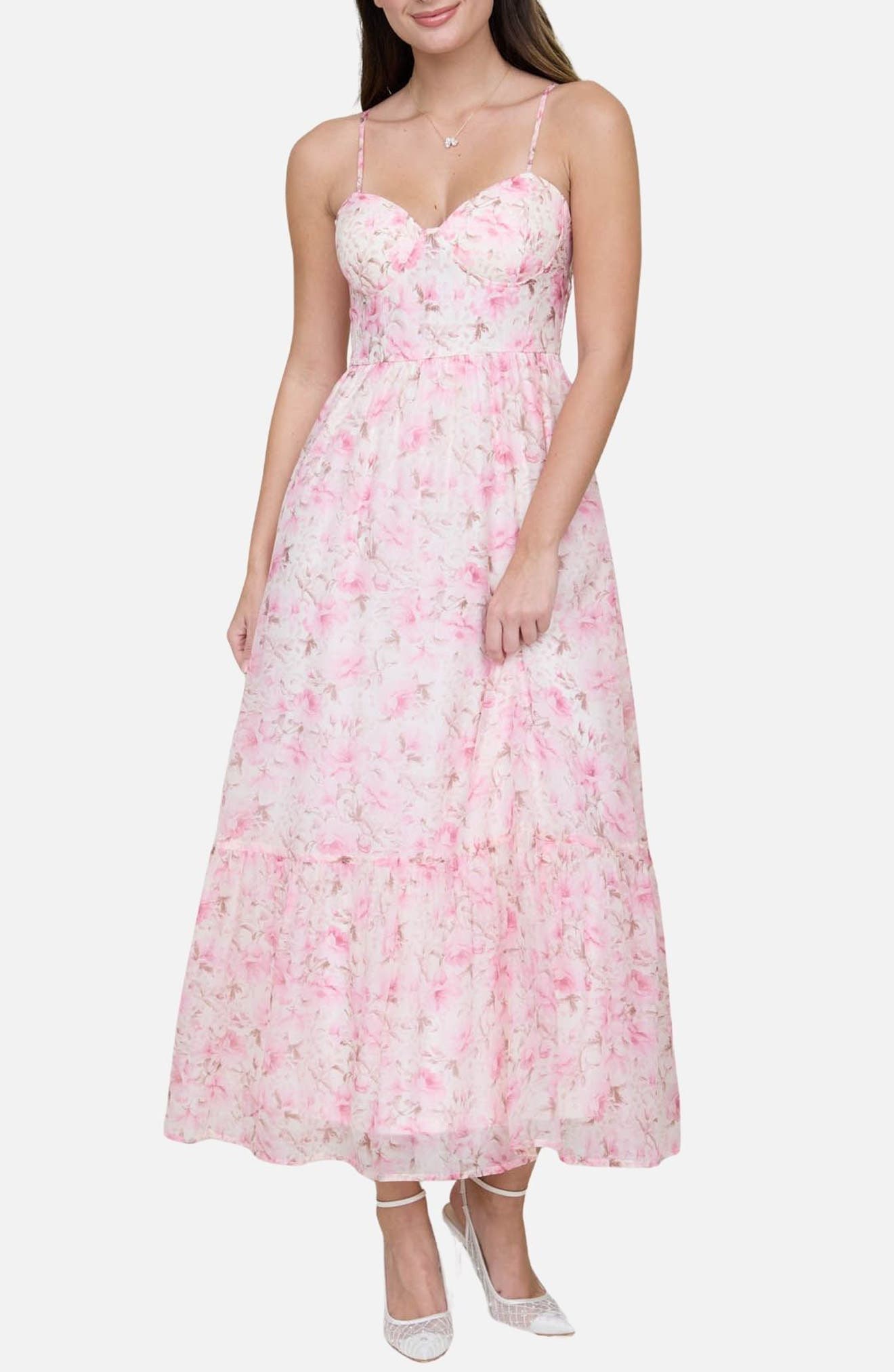 Floral Print Chiffon Party Dress - image 3