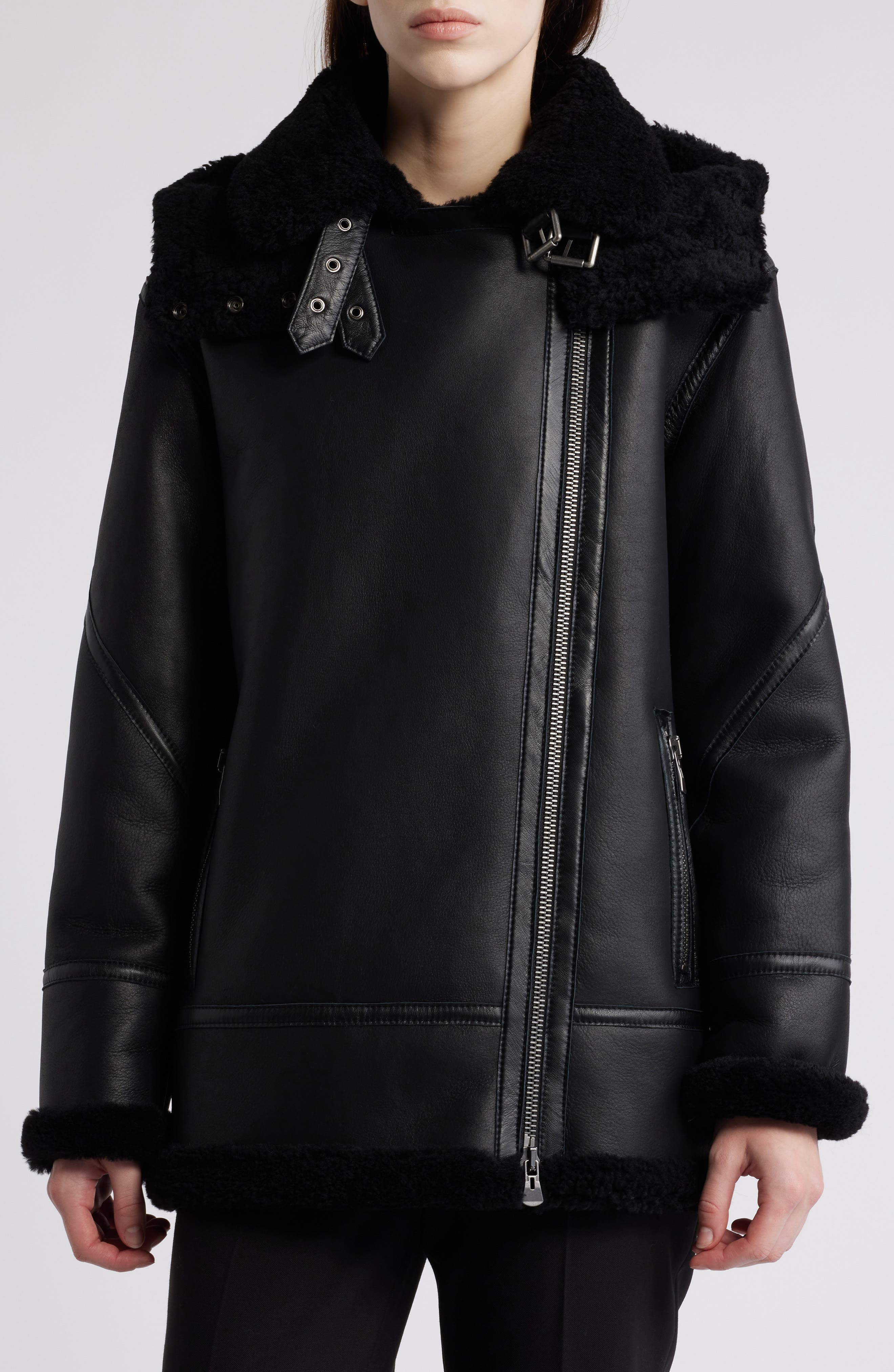 Martina Genuine Shearling Coat with Removable Hood - image 1