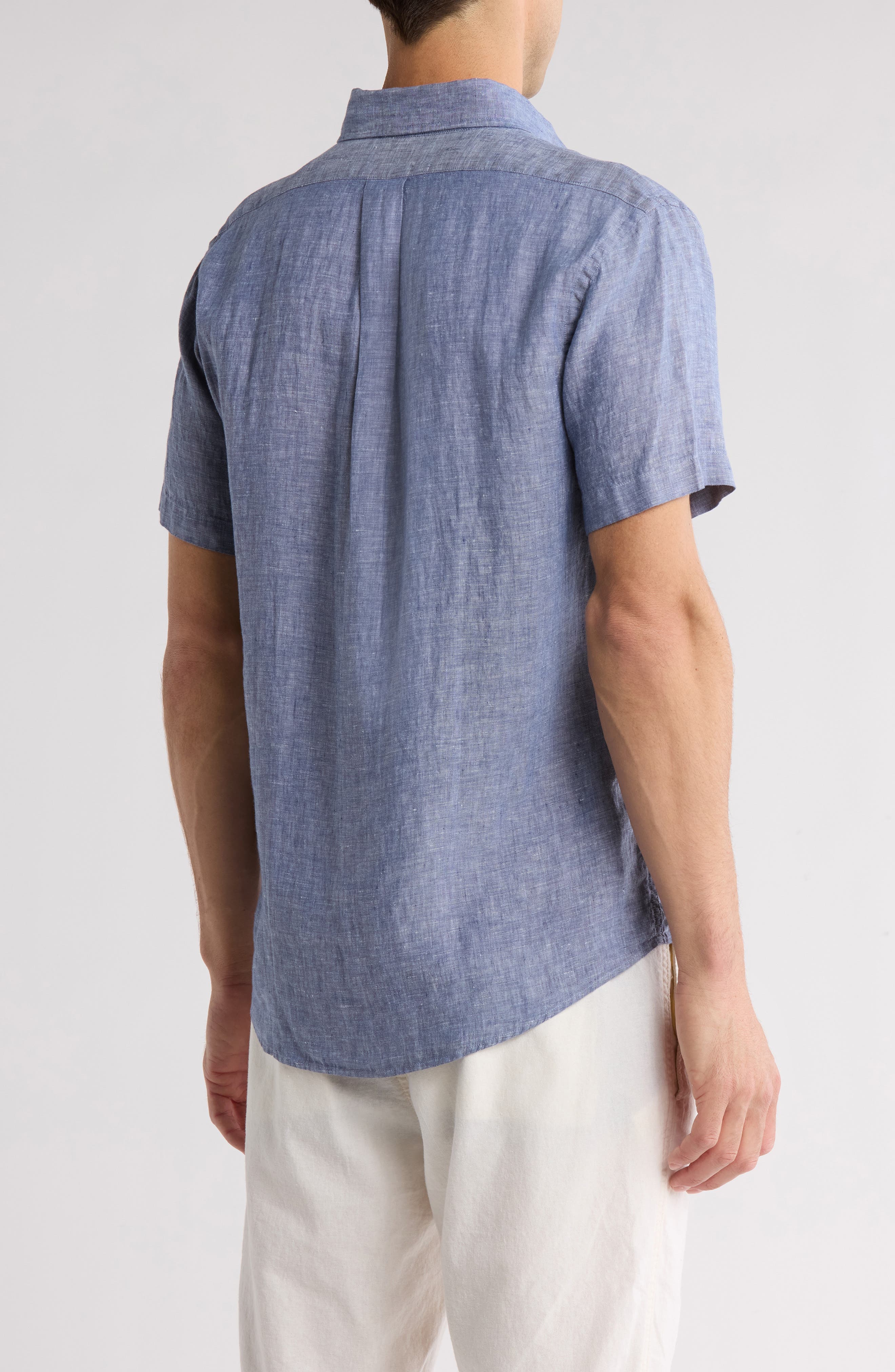 Sport Fit Linen Short Sleeve Button-Down Shirt - image 2