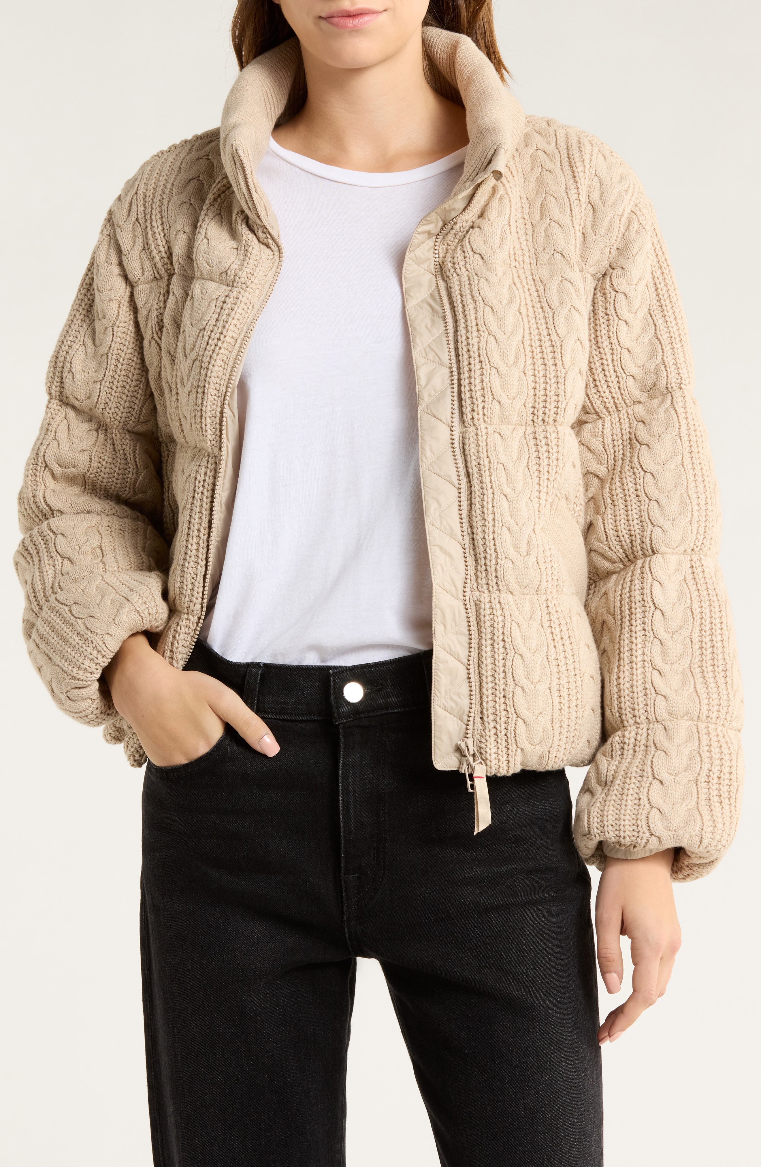 Alba Cable Cotton Blend Puffer Jacket - image 1