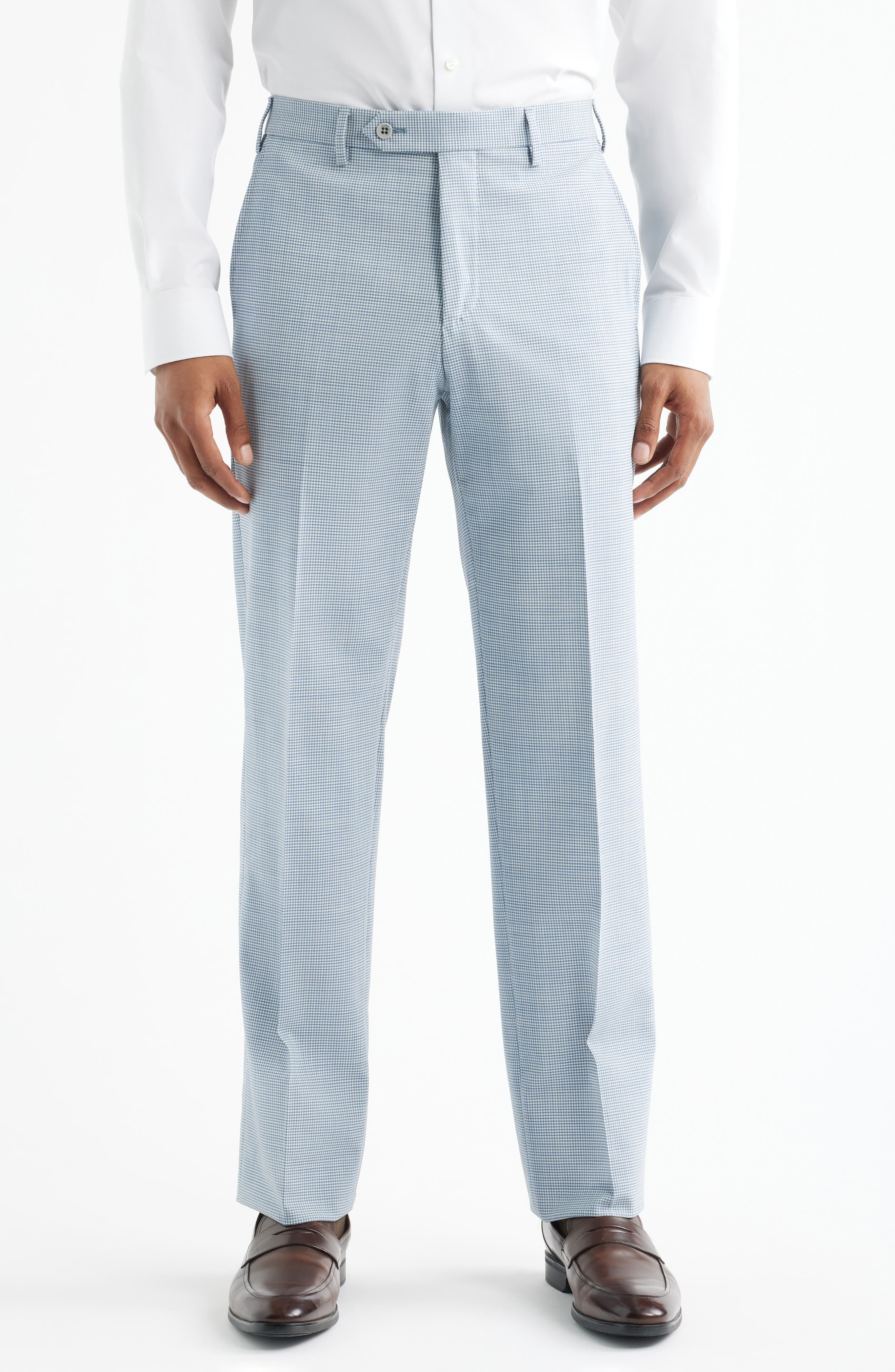 Devon Flat Front Plaid Wool Dress Pants - image 3