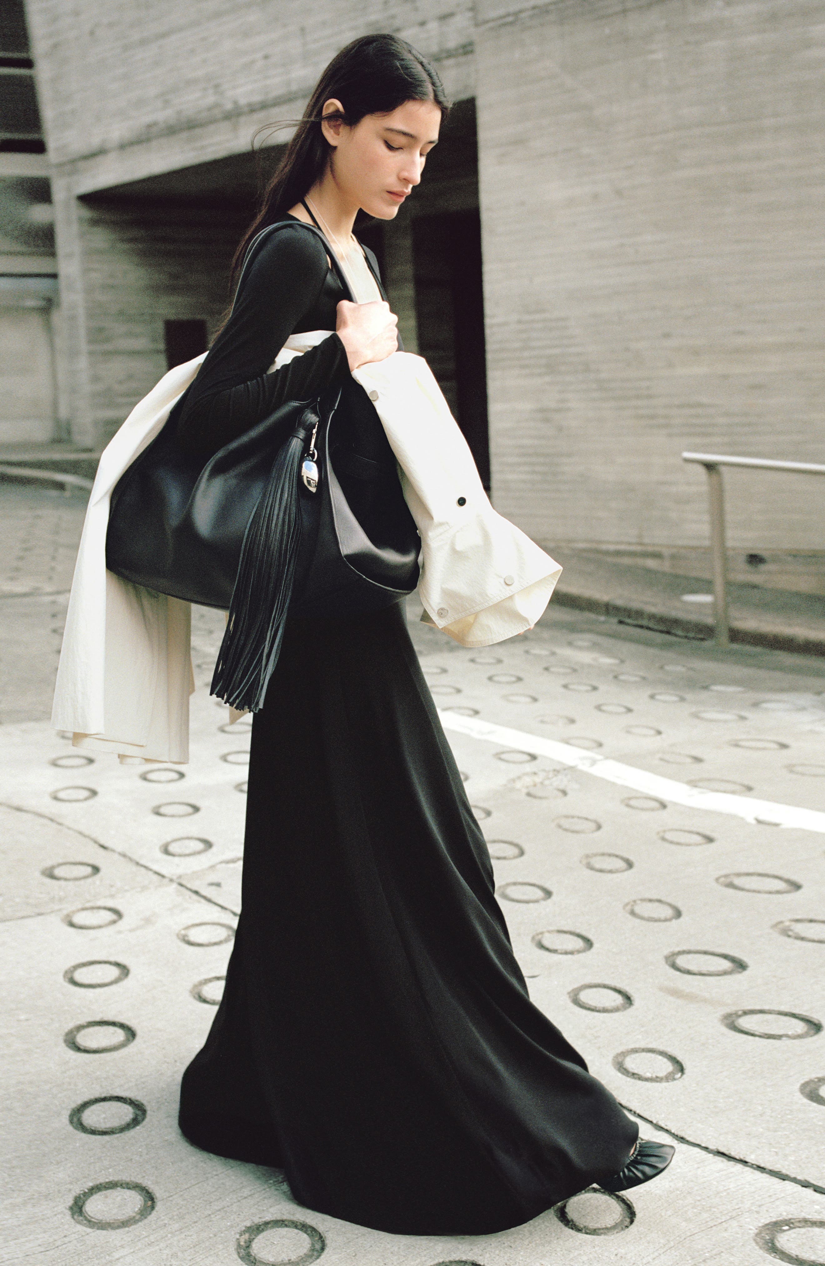 Long Sleeve Knit Maxi Dress with Halter Neck - image 2