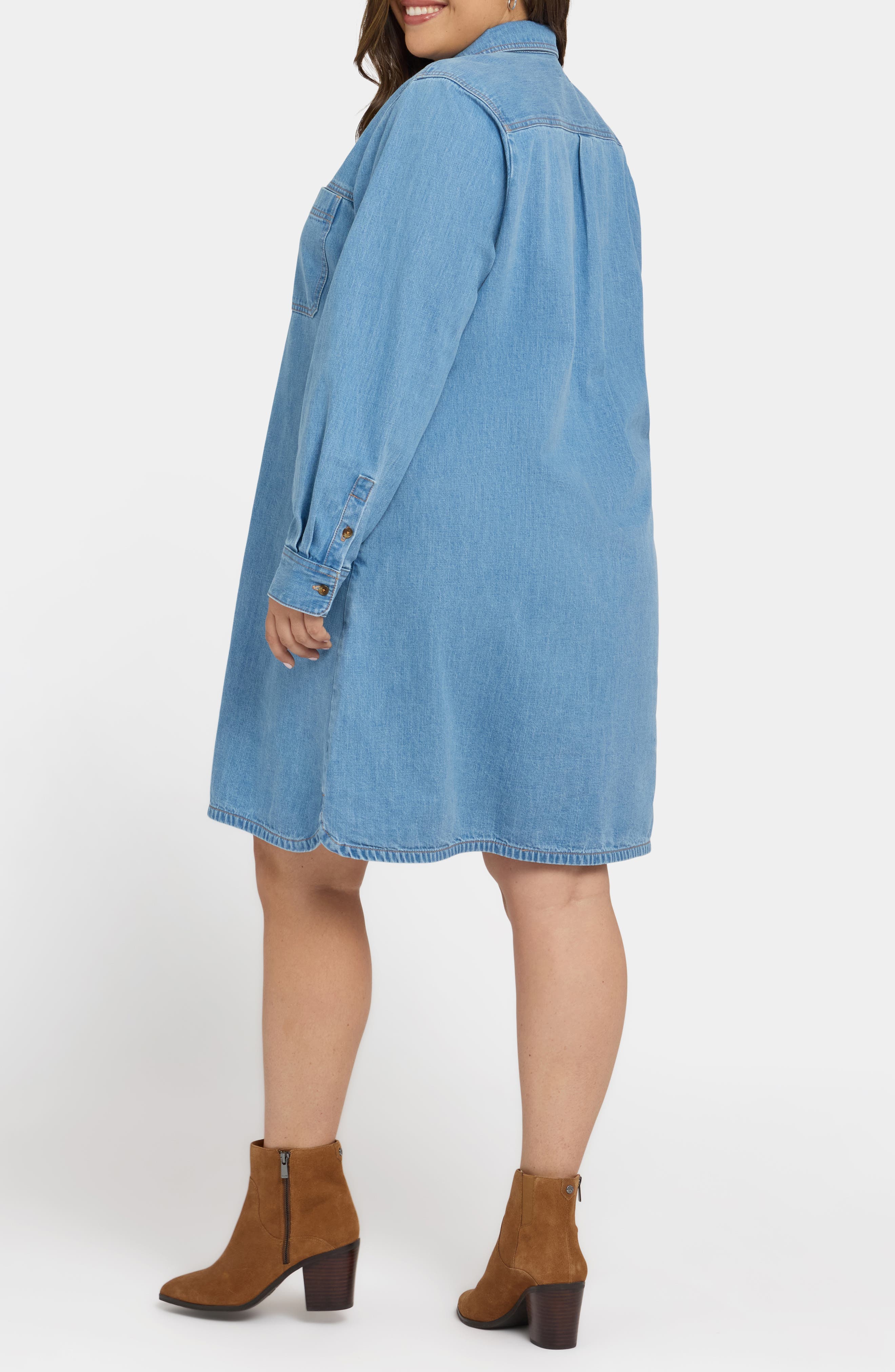 Reese Long Sleeve Denim Shirtdress - image 4