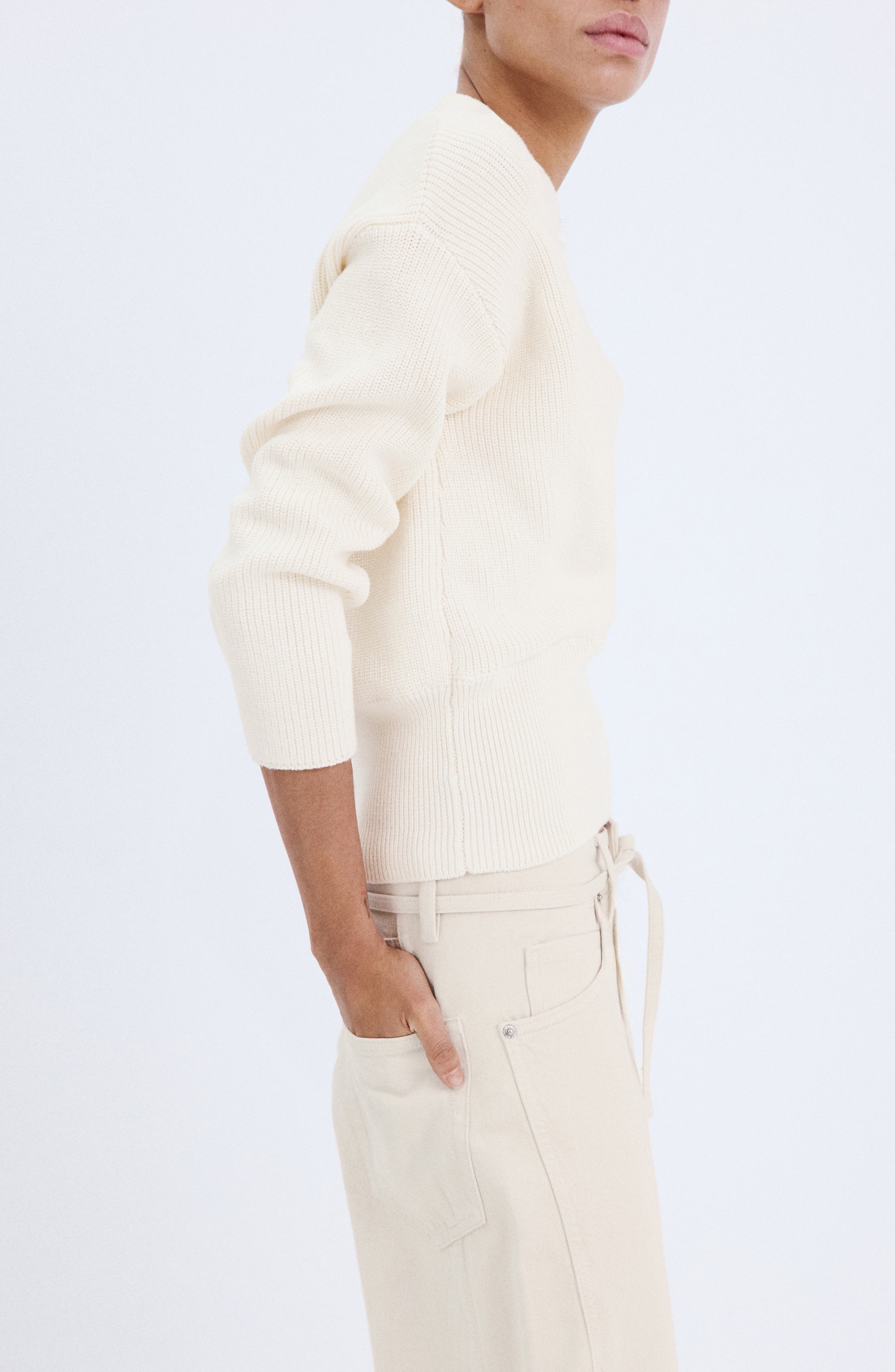 V-Neck Rib Sweater - image 1