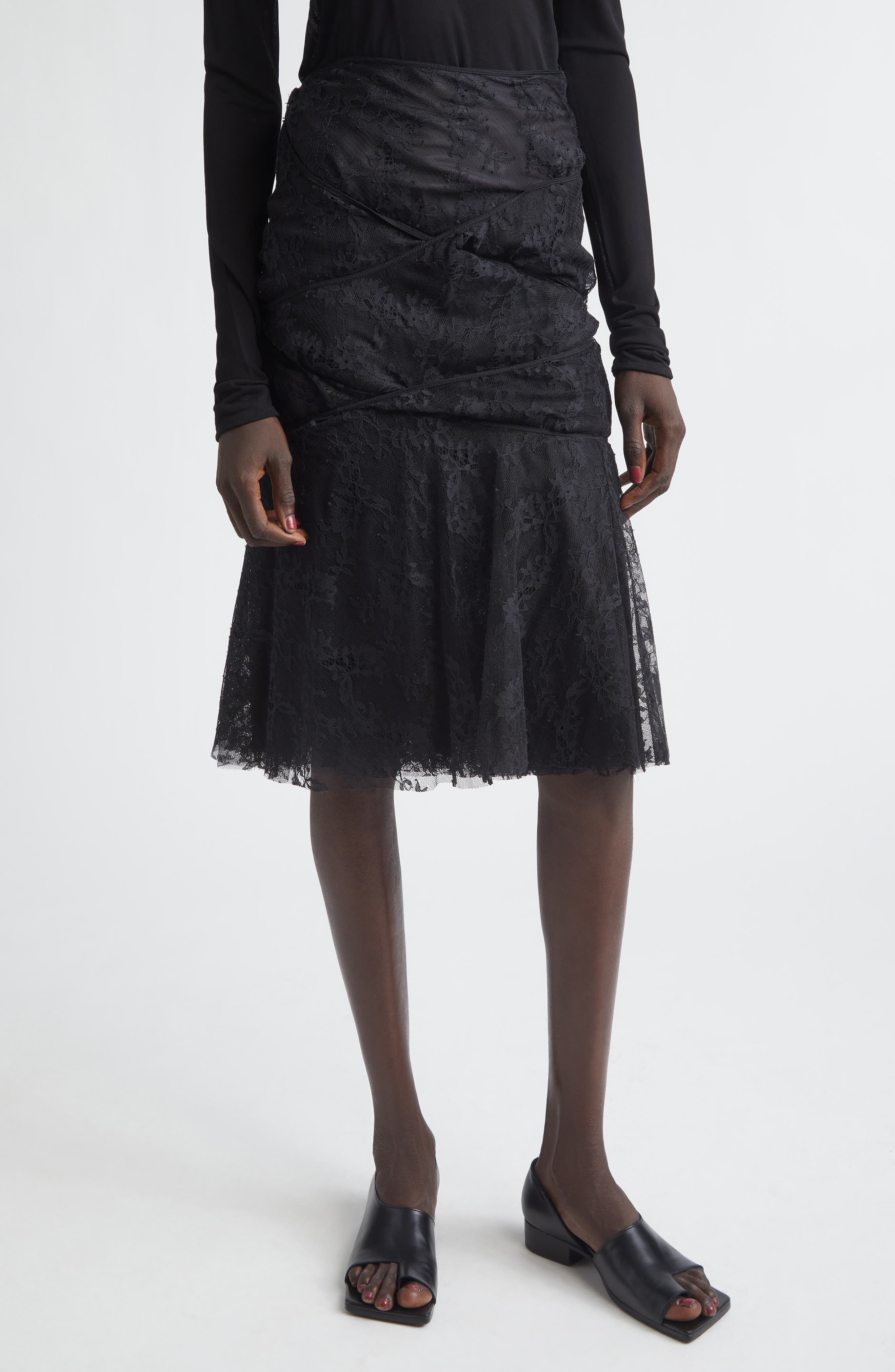 Nylon & Cotton Raschel Lace Skirt - image 1