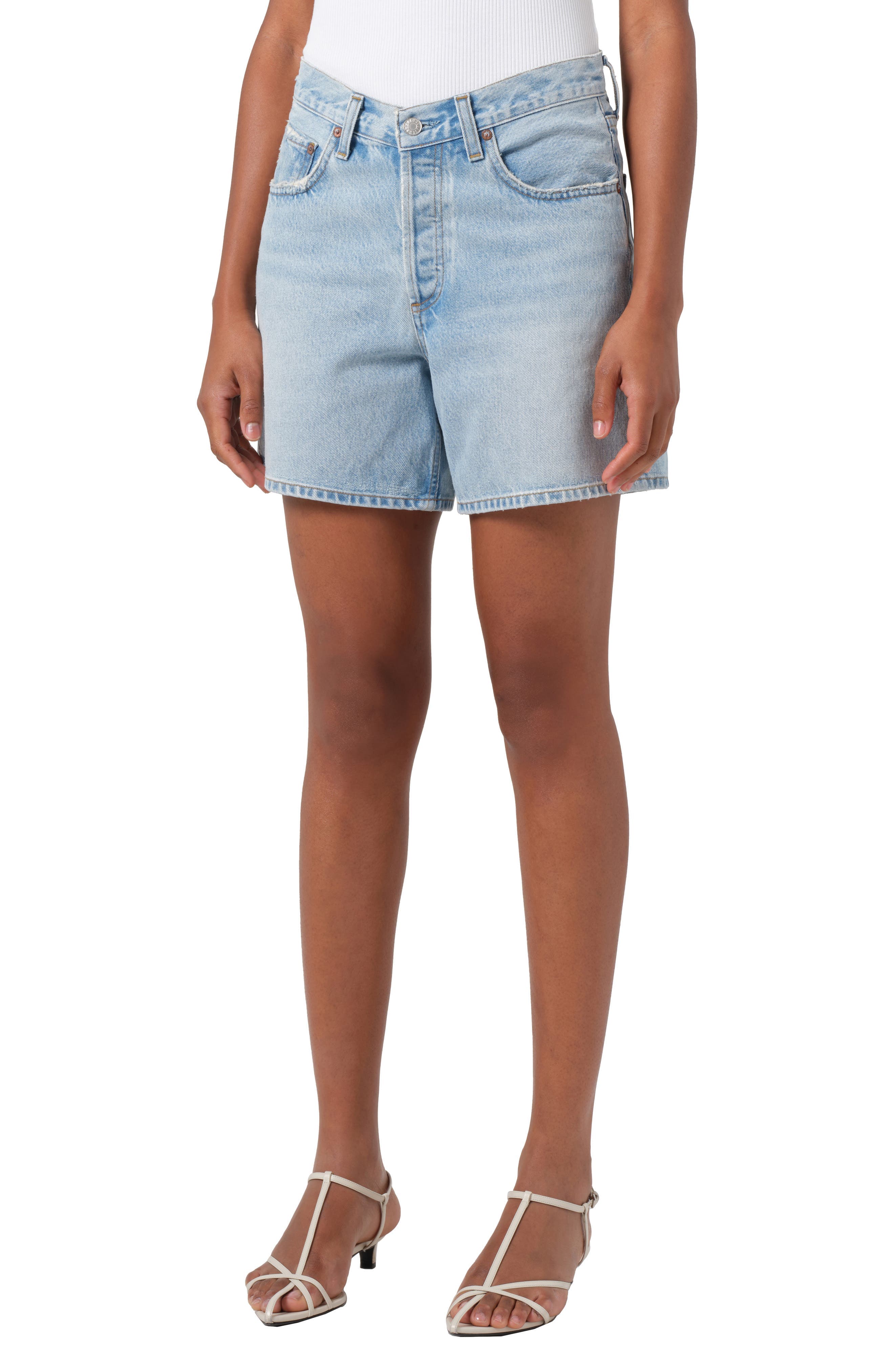 V-Waist Baggy Denim Shorts - image 1