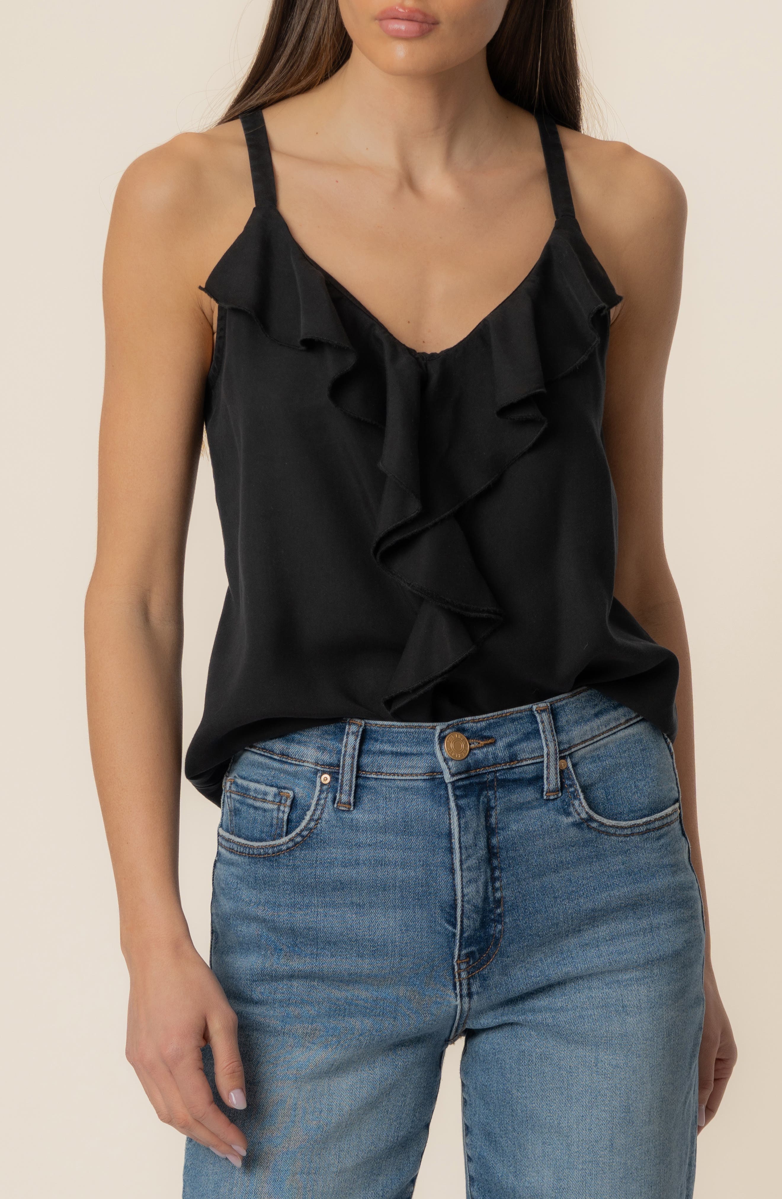 Carmen Ruffle Sleeveless Top - image 1