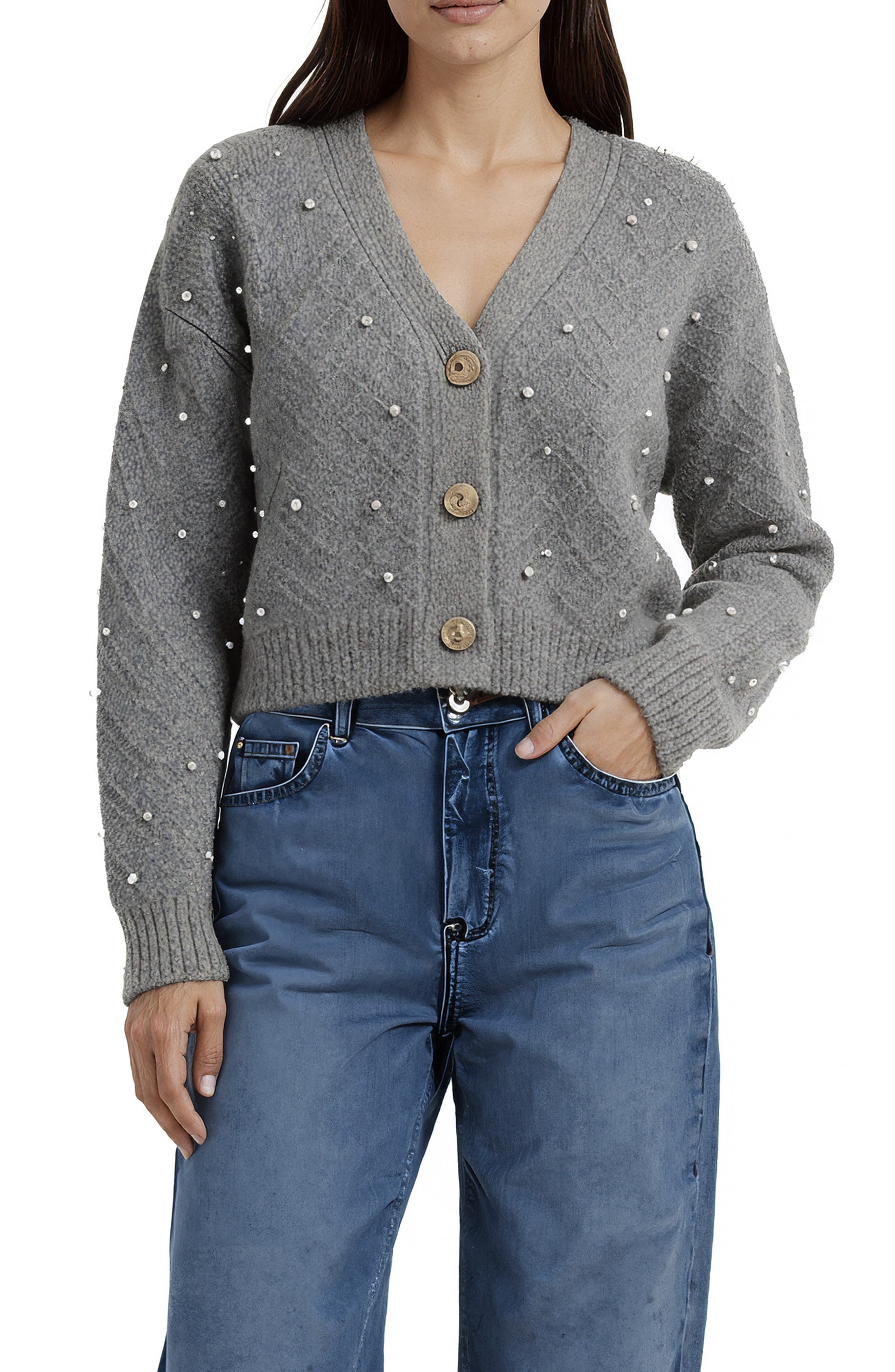 Embellished Cardigan Sweater - image 1