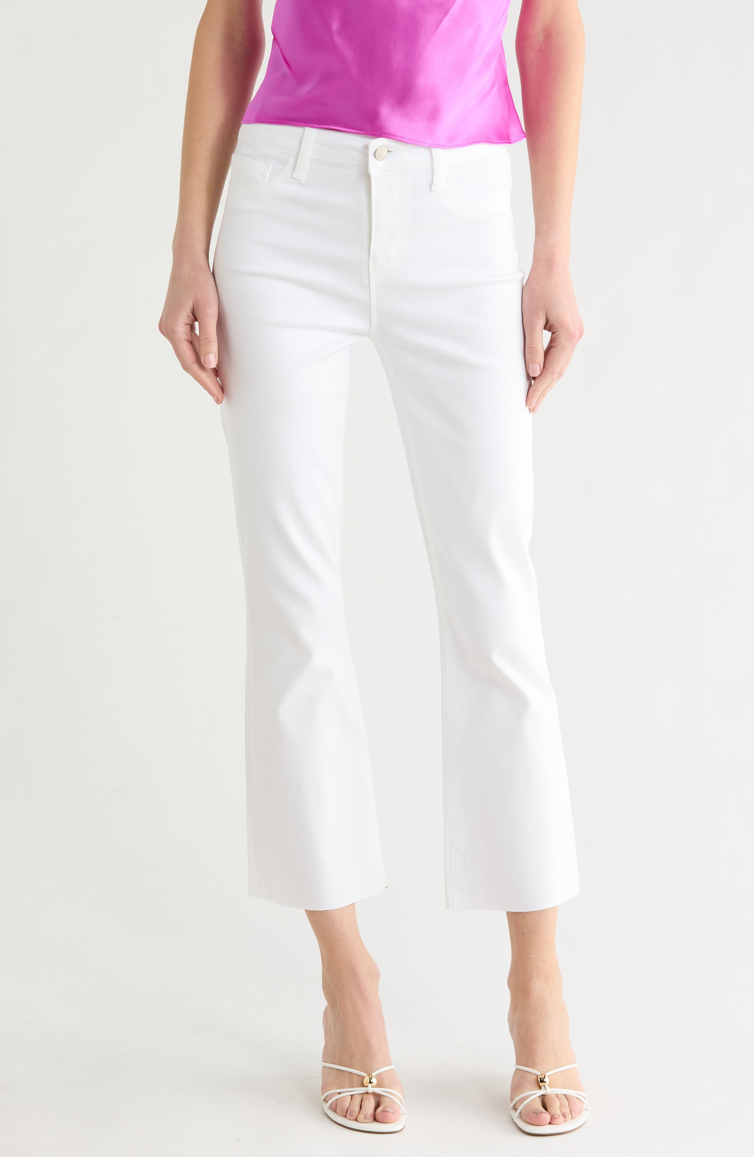 Kendra Coated High Waist Crop Flare Jeans - image 1